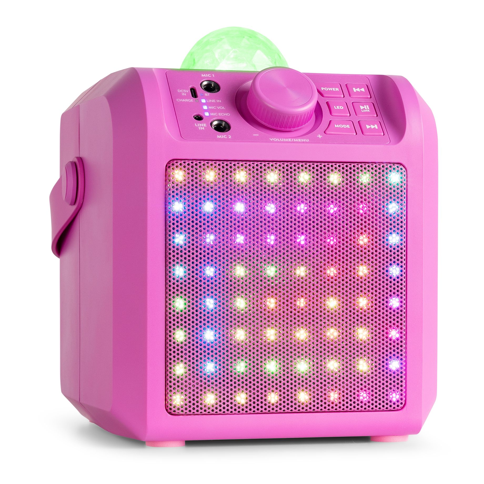 KAR55P Karaoke Speaker with LED Jelly Ball Pink
