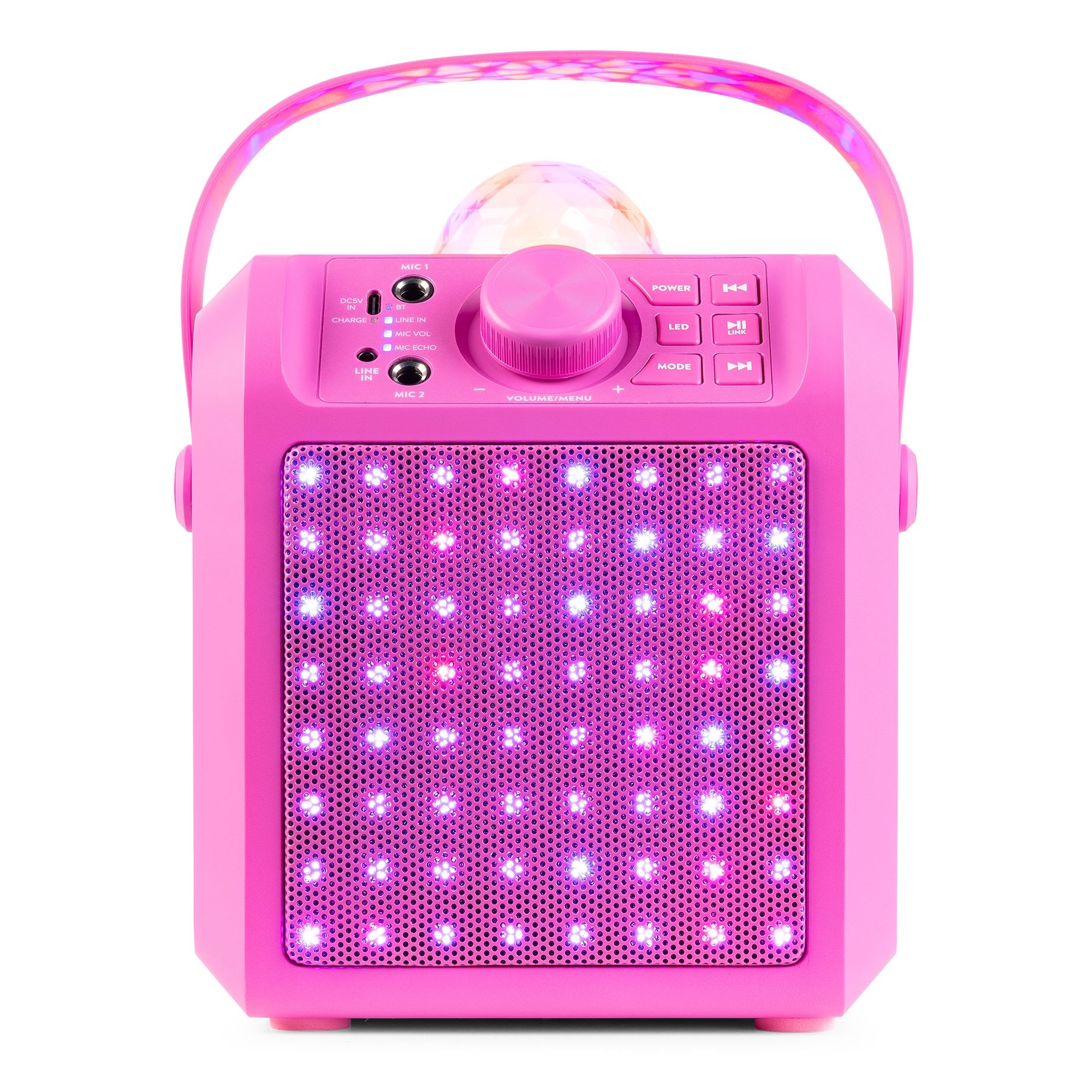 KAR55P Karaoke Speaker with LED Jelly Ball Pink