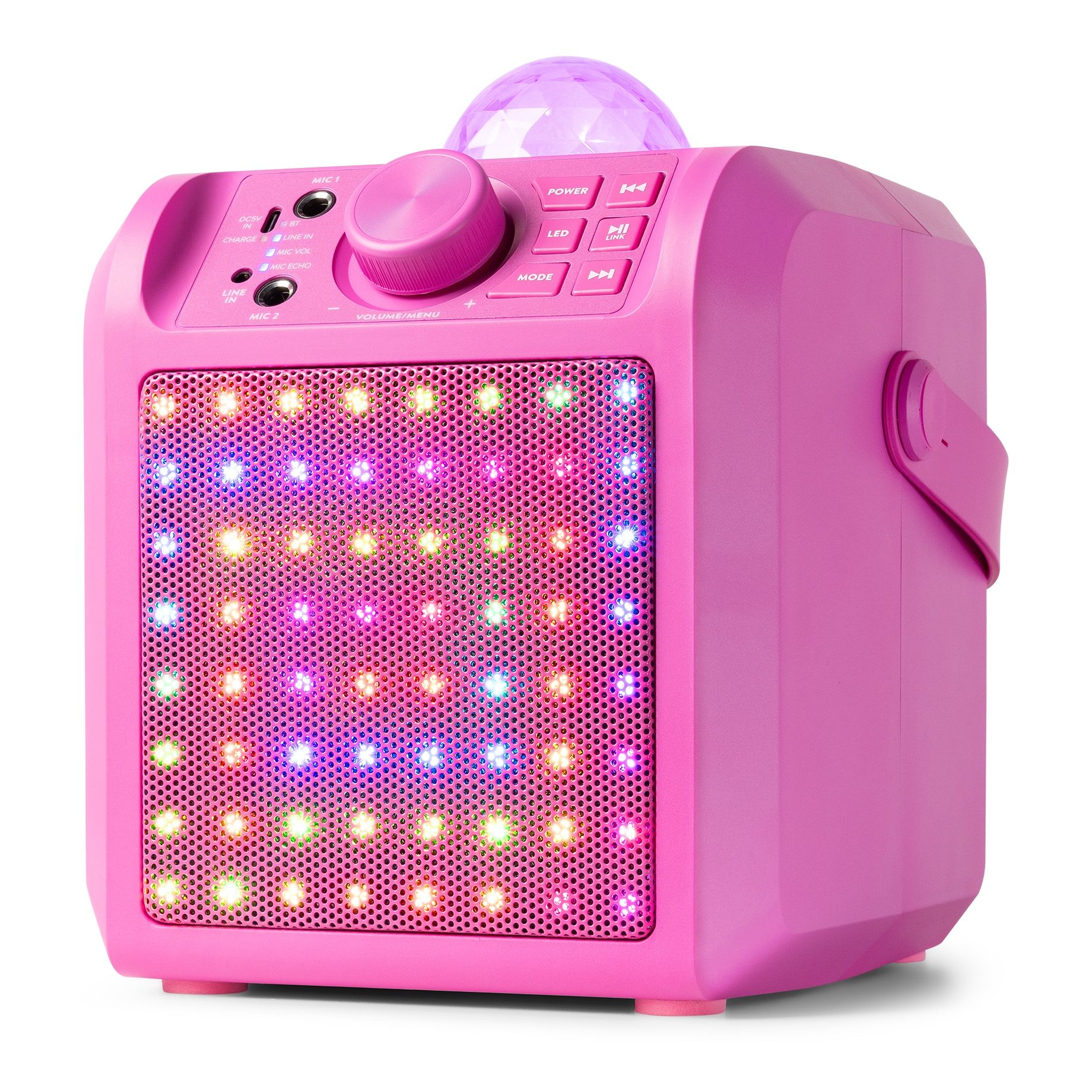 KAR55P Karaoke Speaker with LED Jelly Ball Pink