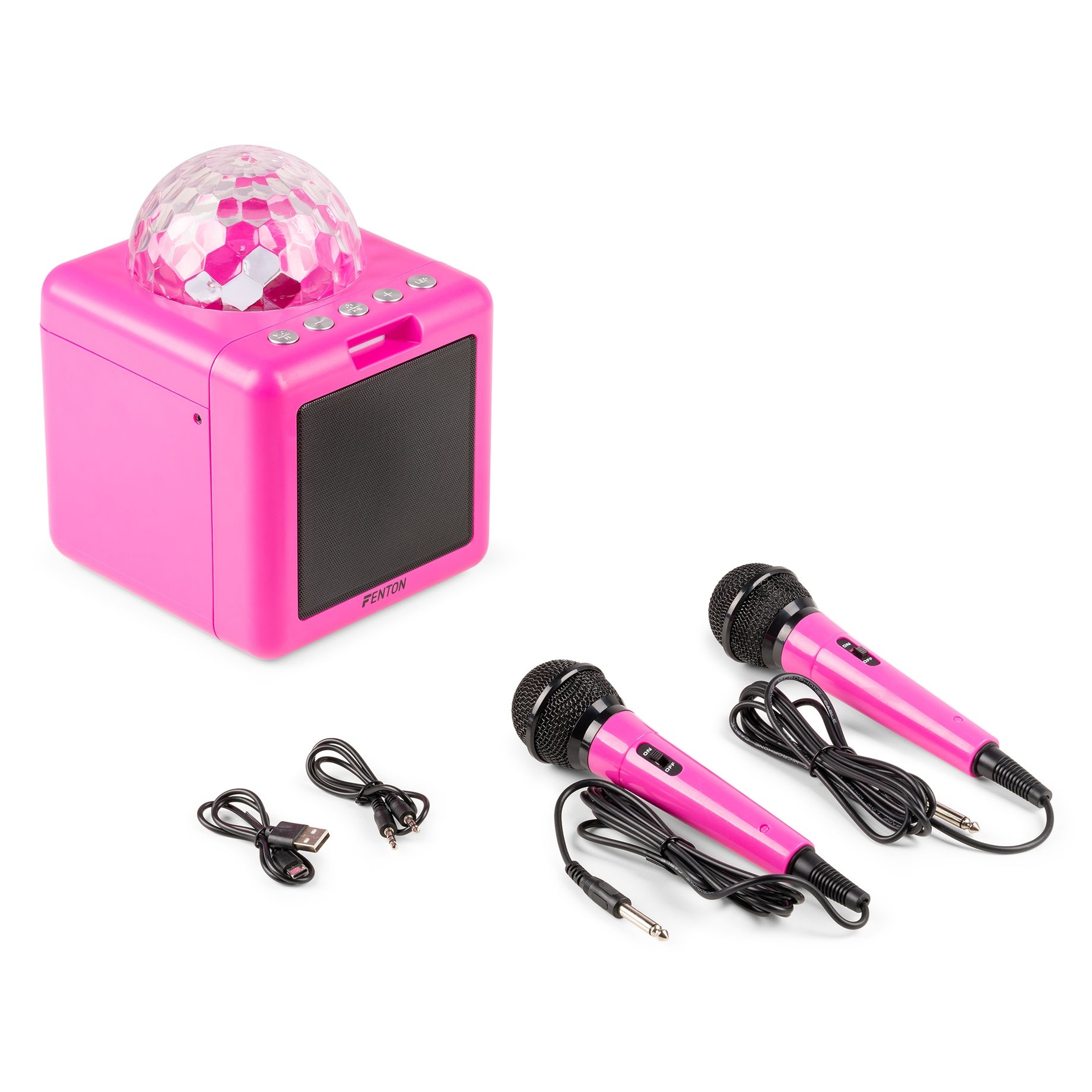 KAR15P Karaoke Speaker with 2 microphones Pink