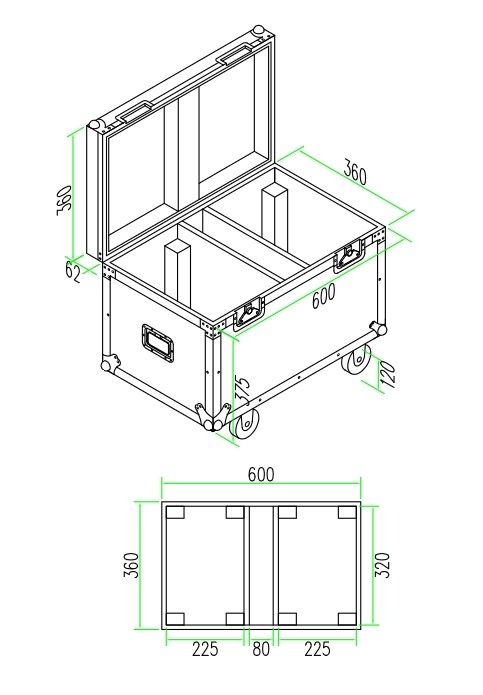 FC1912 Flightcase for 2x MHL1912