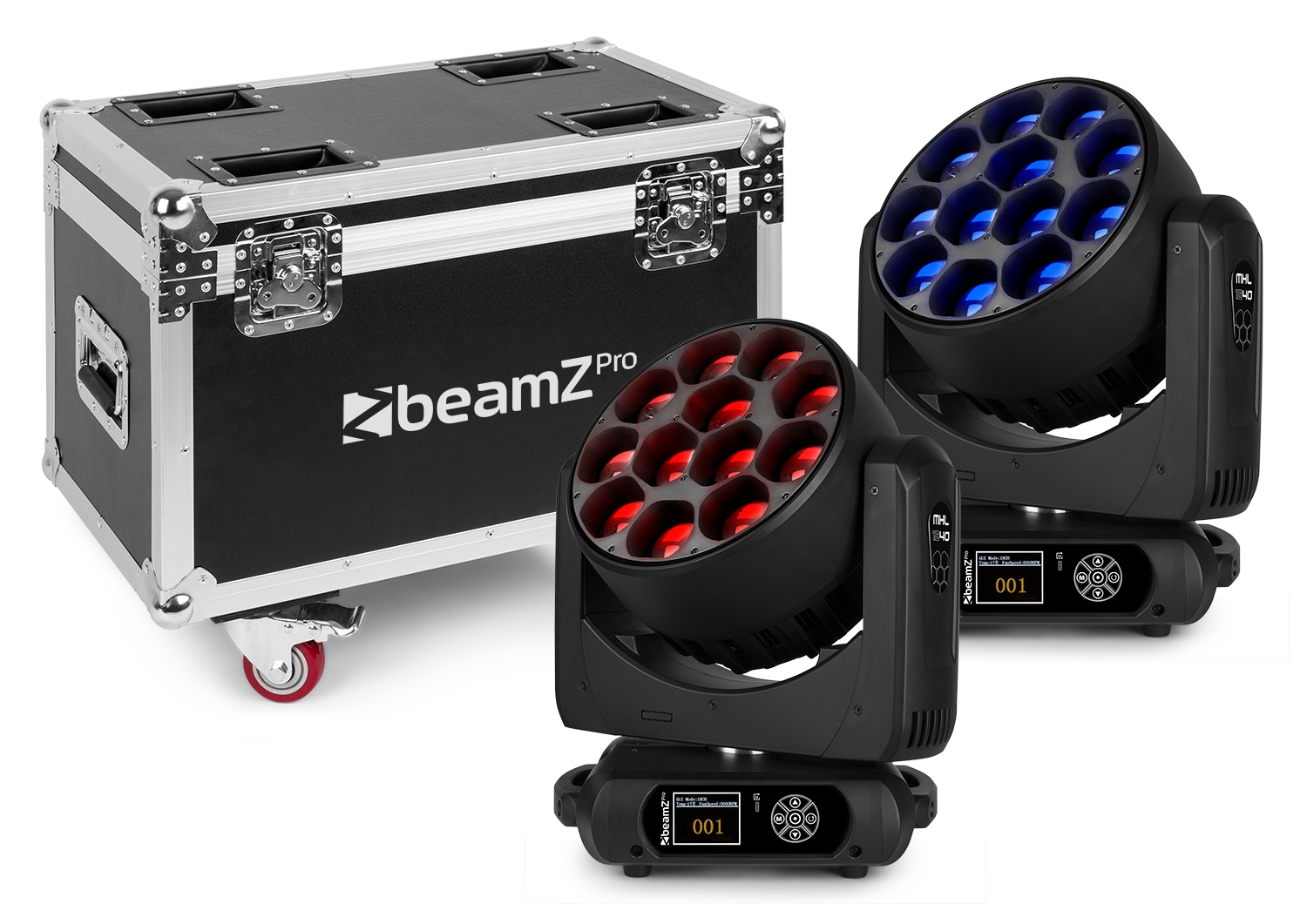 MHL1240 LED Wash Moving Head with Zoom 2pcs in Flightcase