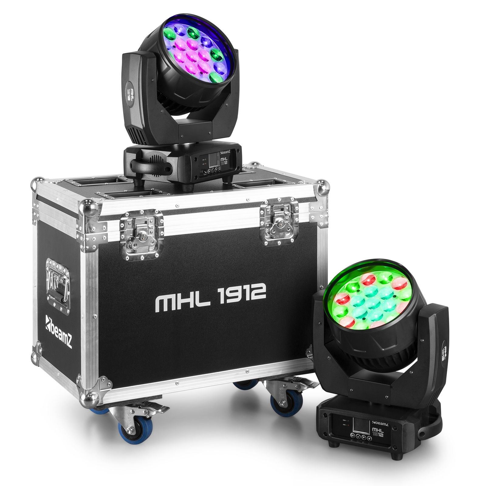 MHL1912 LED Wash Moving Head with Zoom 2pcs in Flightcase