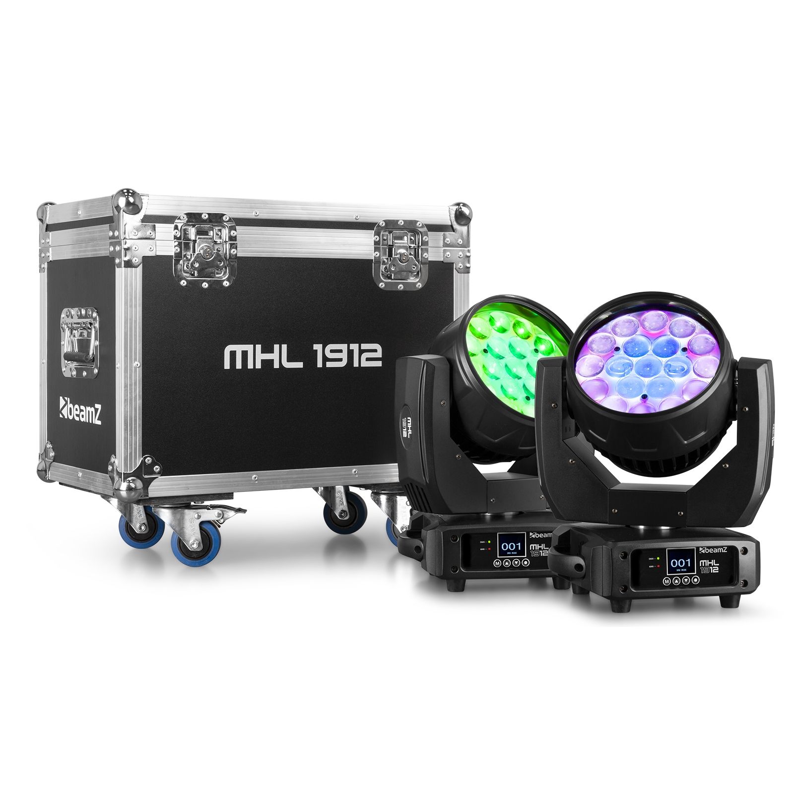 MHL1912 LED Wash Moving Head with Zoom 2pcs in Flightcase