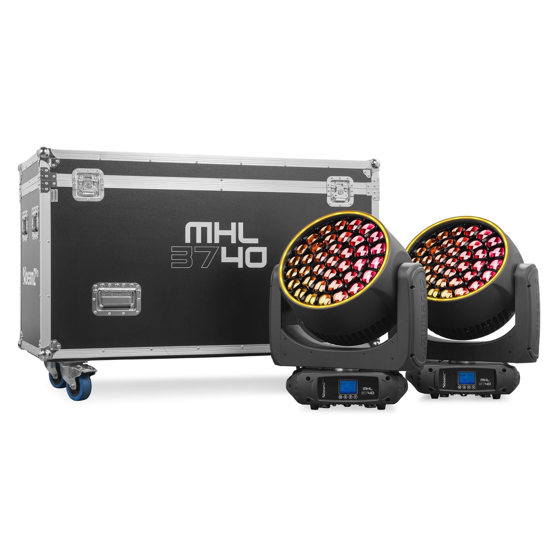 MHL3740 LED Wash Moving Head with Zoom 2pcs in Flightcase