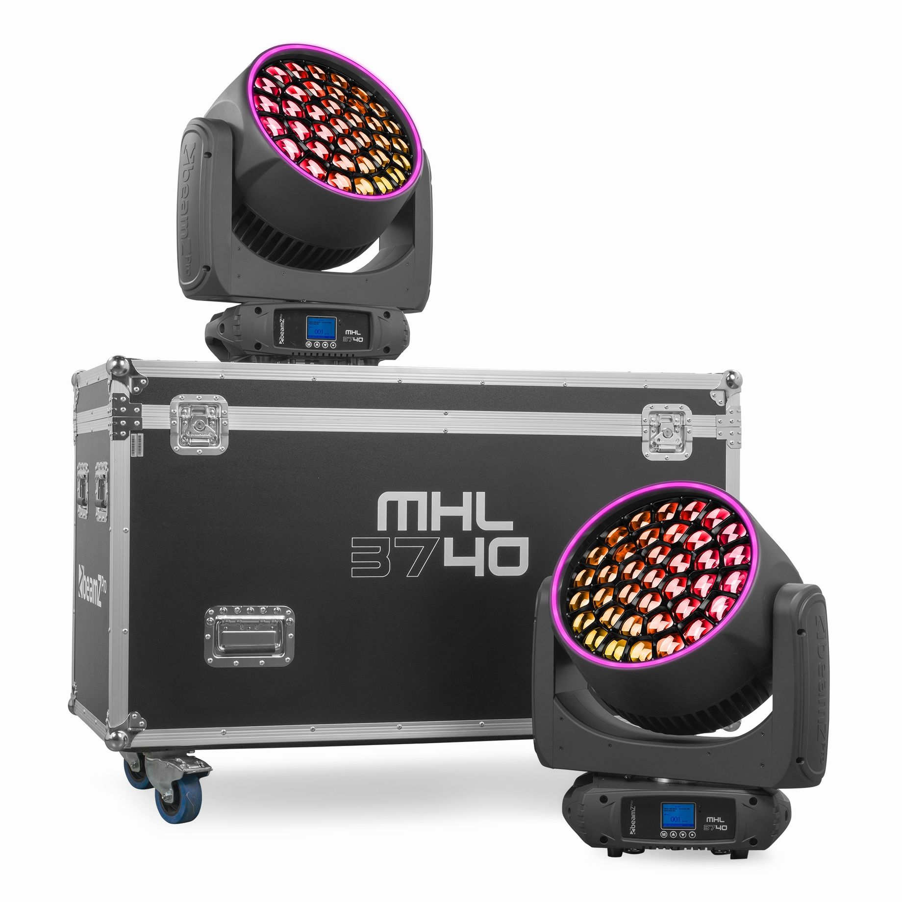 MHL3740 LED Wash Moving Head with Zoom 2pcs in Flightcase