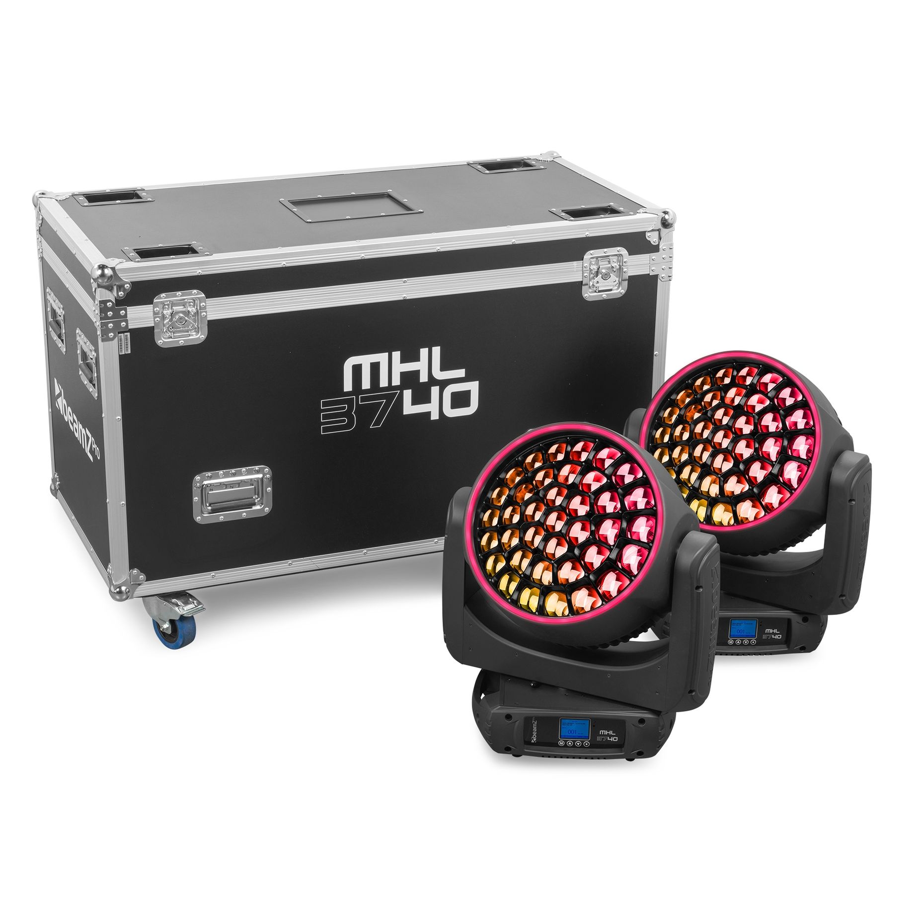 MHL3740 LED Wash Moving Head with Zoom 2pcs in Flightcase