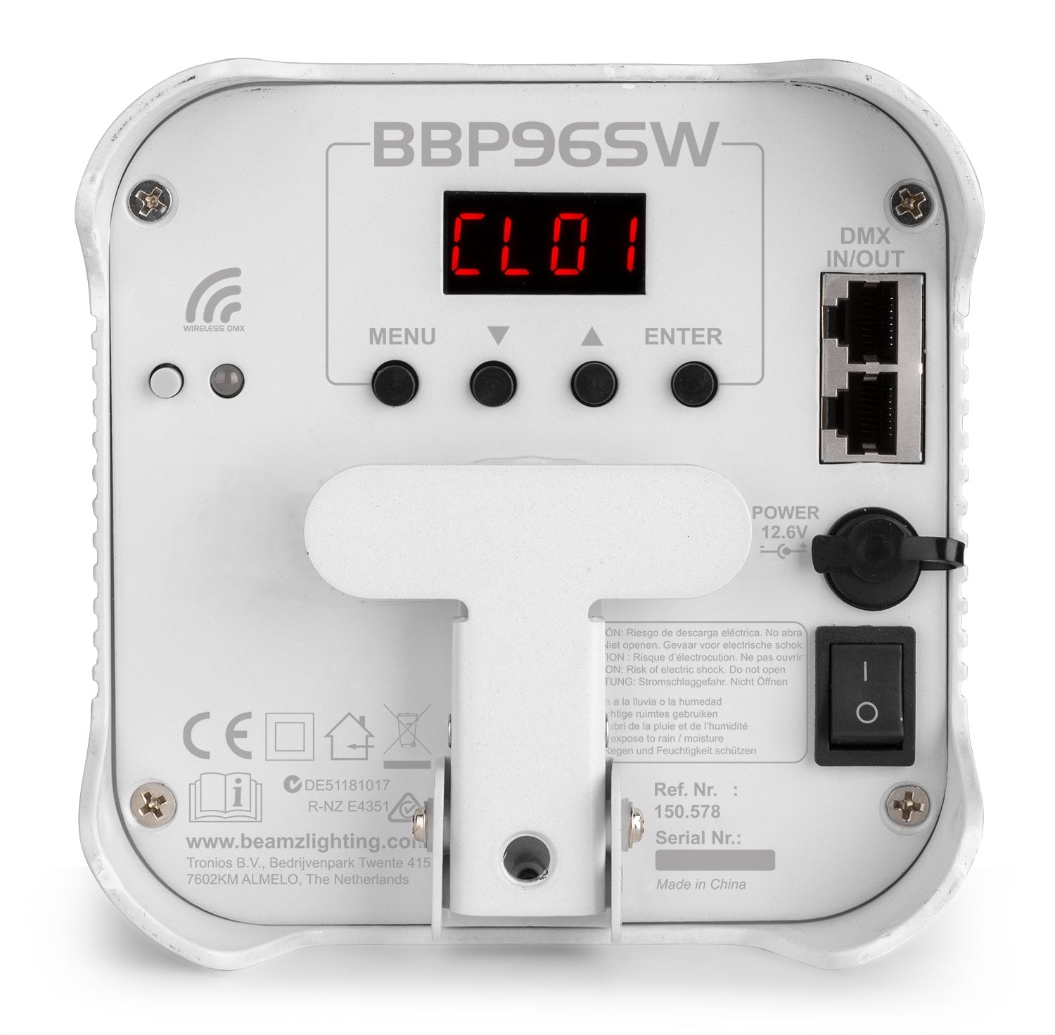 BBP96SW Battery Uplight Par 6x 12W WDMX