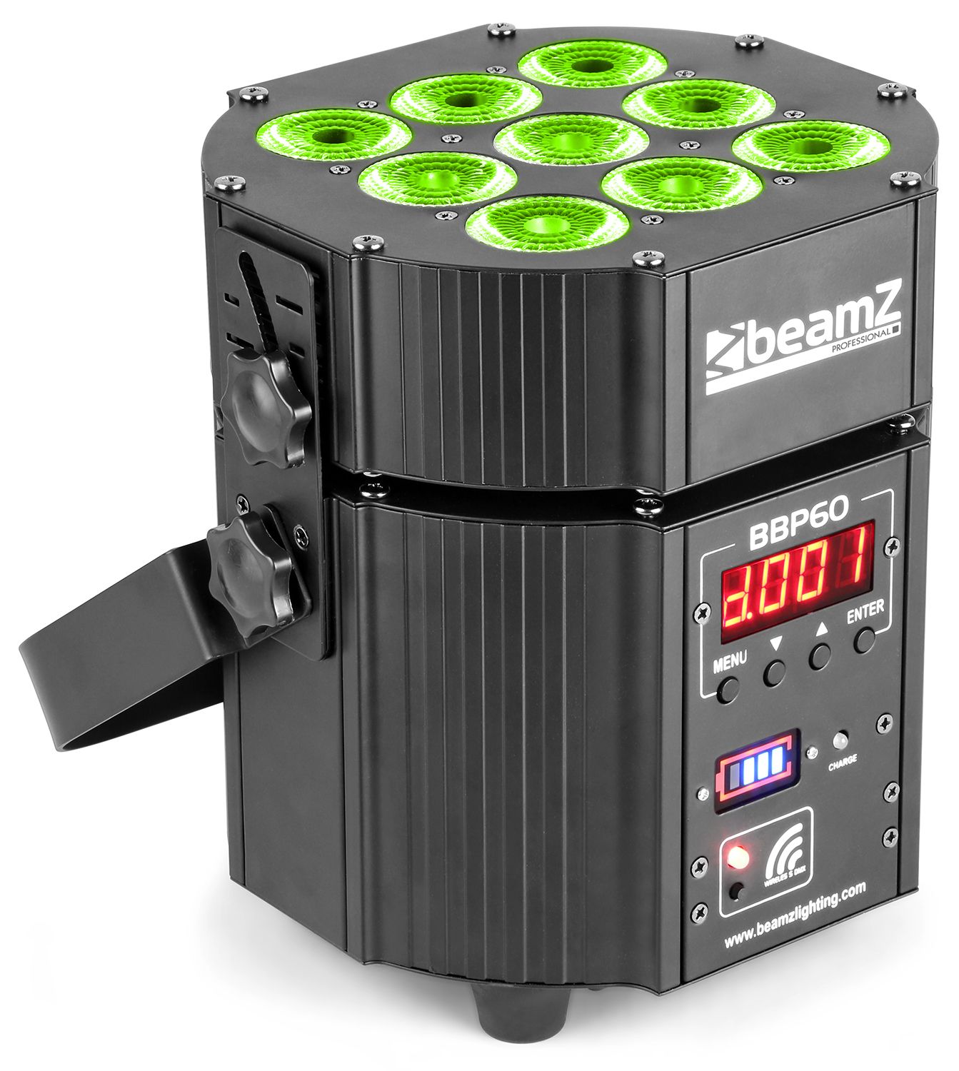 BBP60 Uplighter Set, 6 pieces in Flightcase with Charger