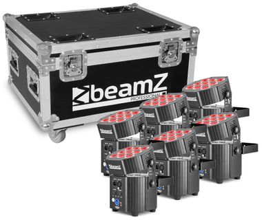 BBP60 Uplighter Set, 6 pieces in Flightcase with Charger