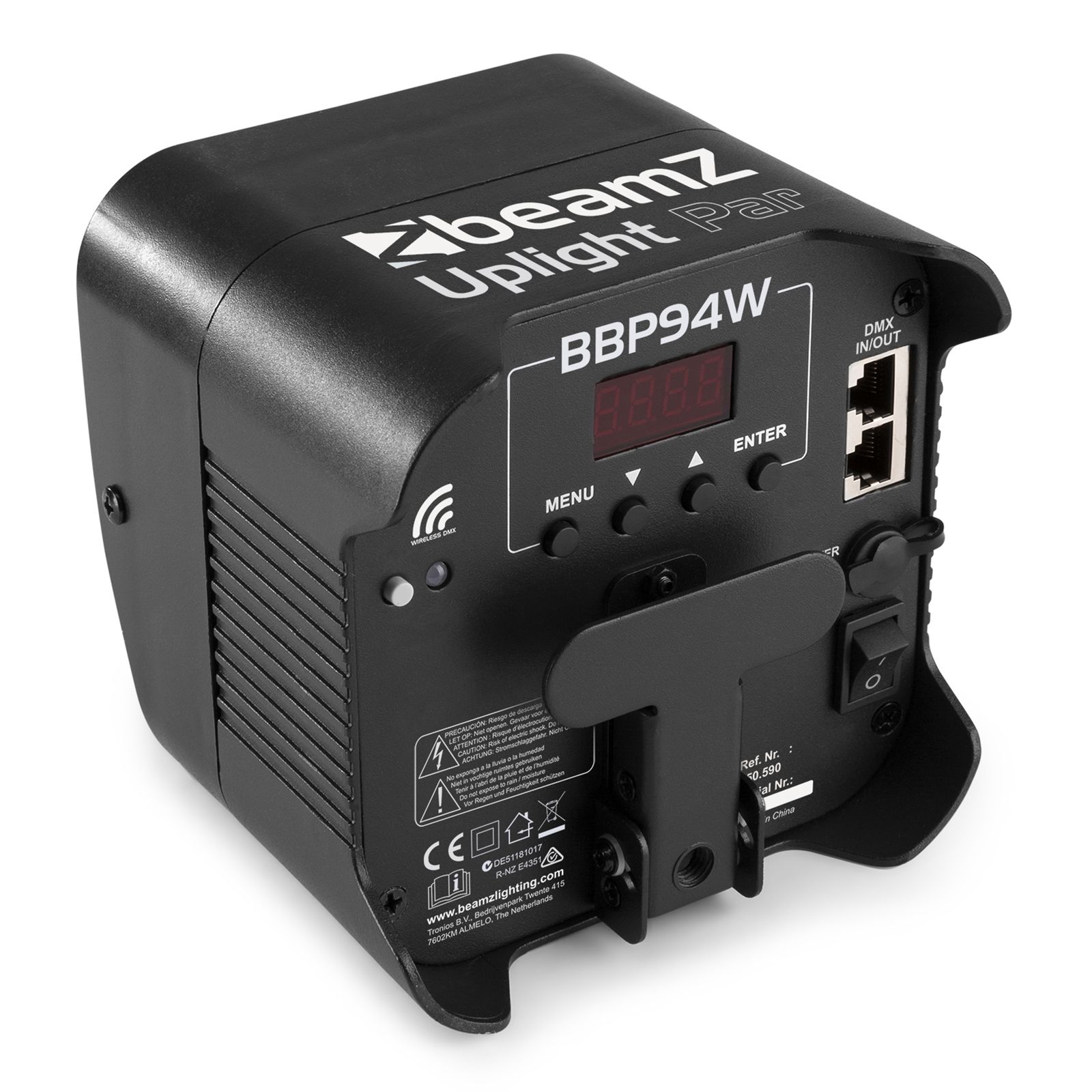 BBP94W Battery Uplight Par 4x 12W WDMX
