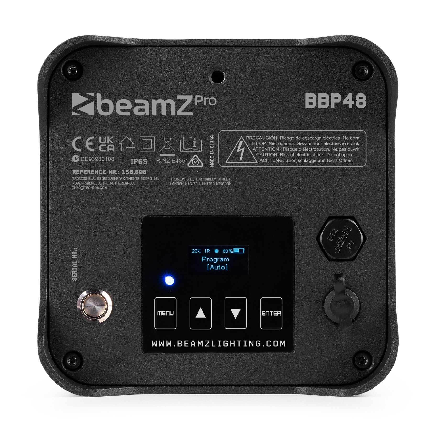 BBP48 Battery Uplight Par 9x 12W IP65