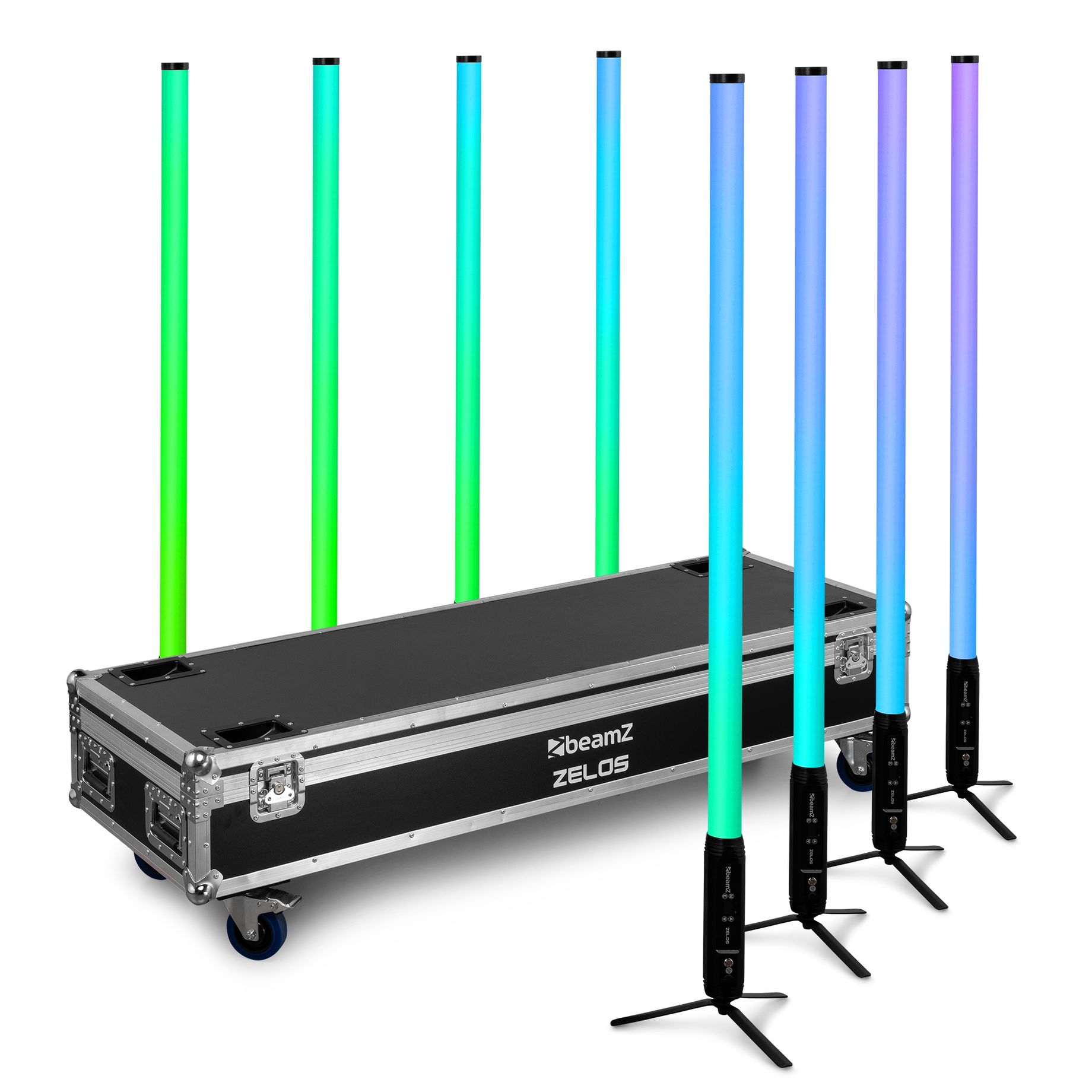 Zelos LED Tube Set RGBW in/outdoor use, set of 8