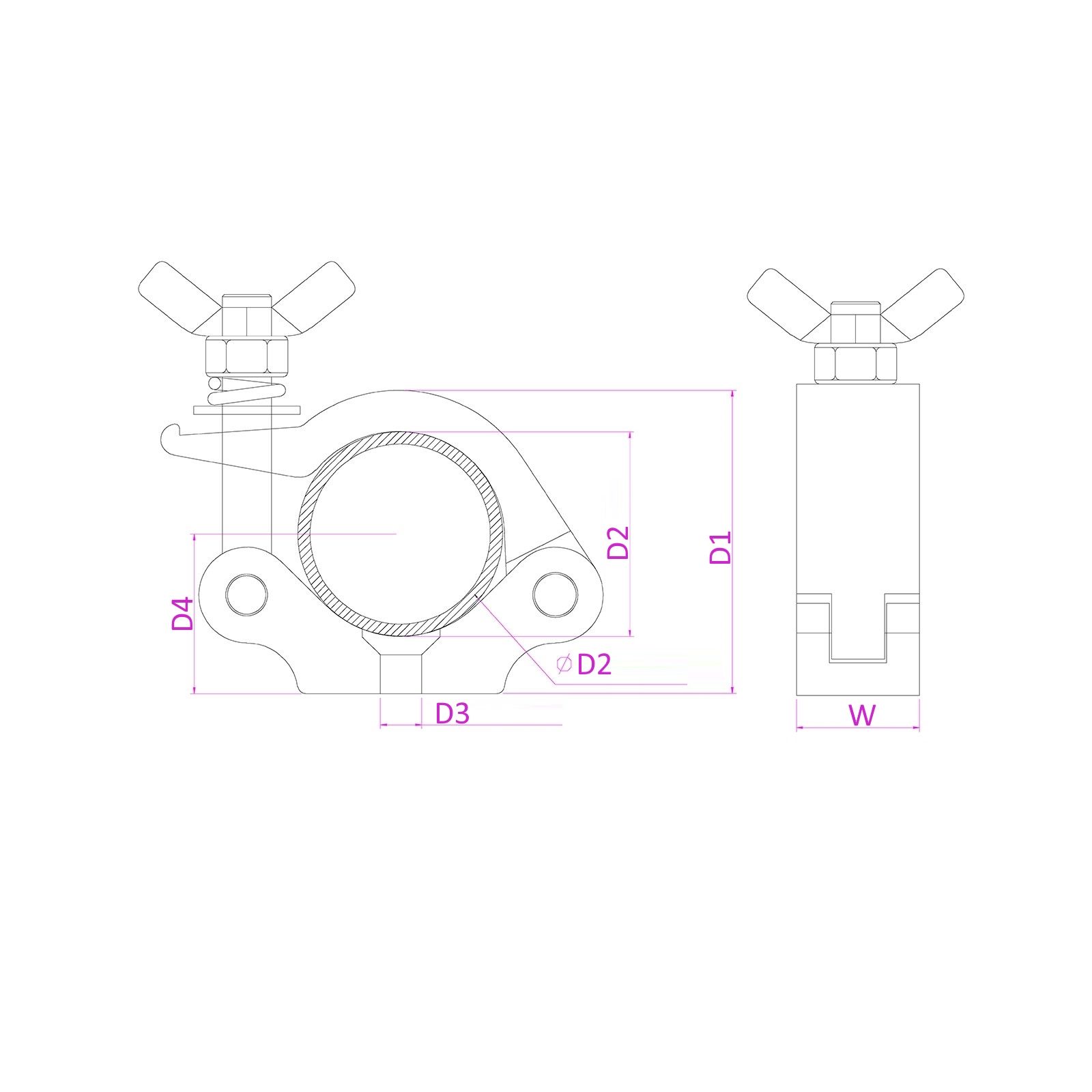 BC50-200 Half Coupler Slimline 250kg Alu