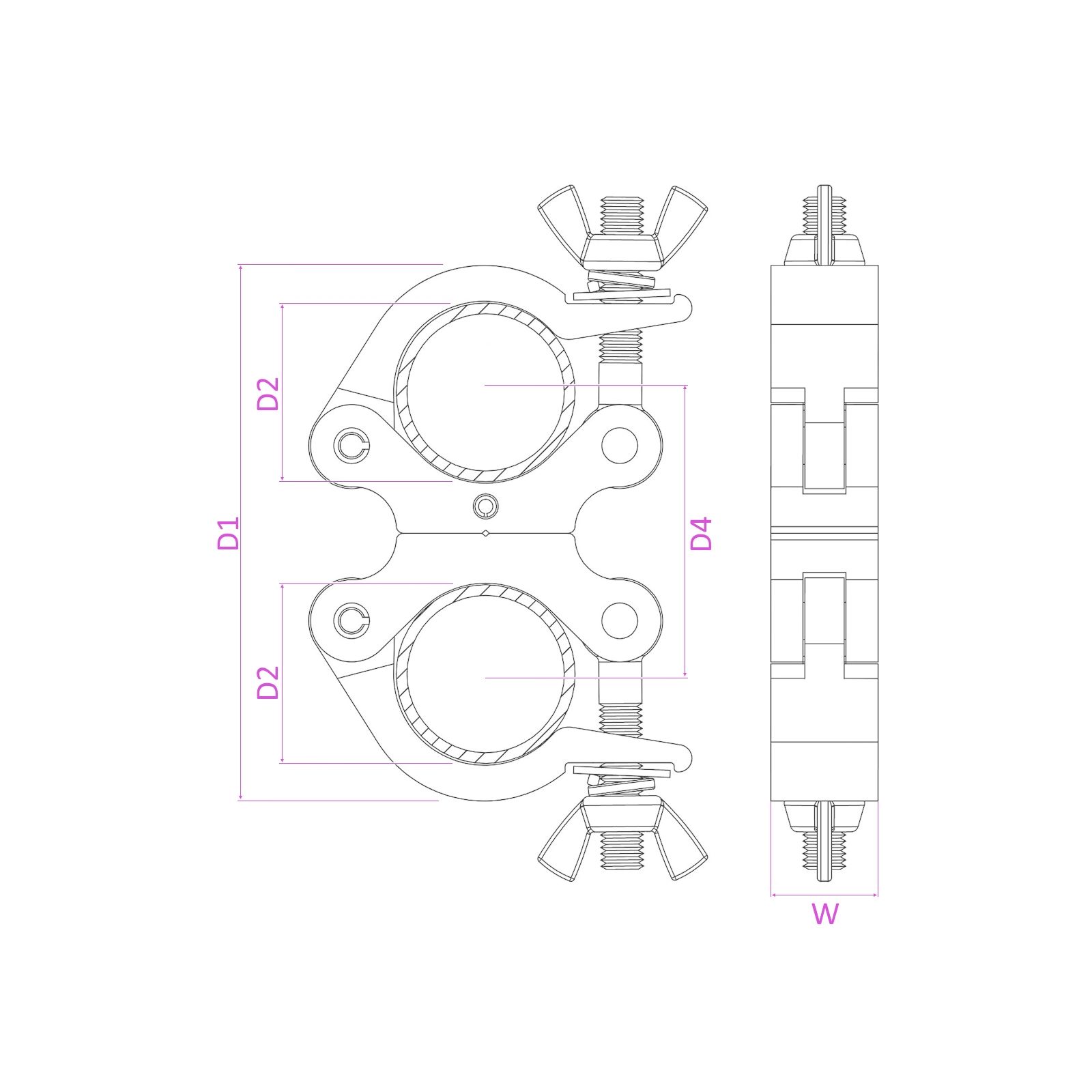 BC50-200D Swivel Coupler Slimline 200kg Alu