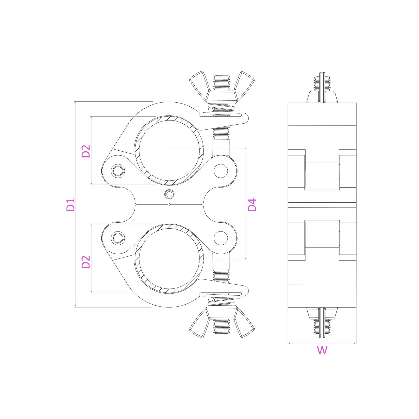 BC50-500D Swivel Coupler 500kg Alu