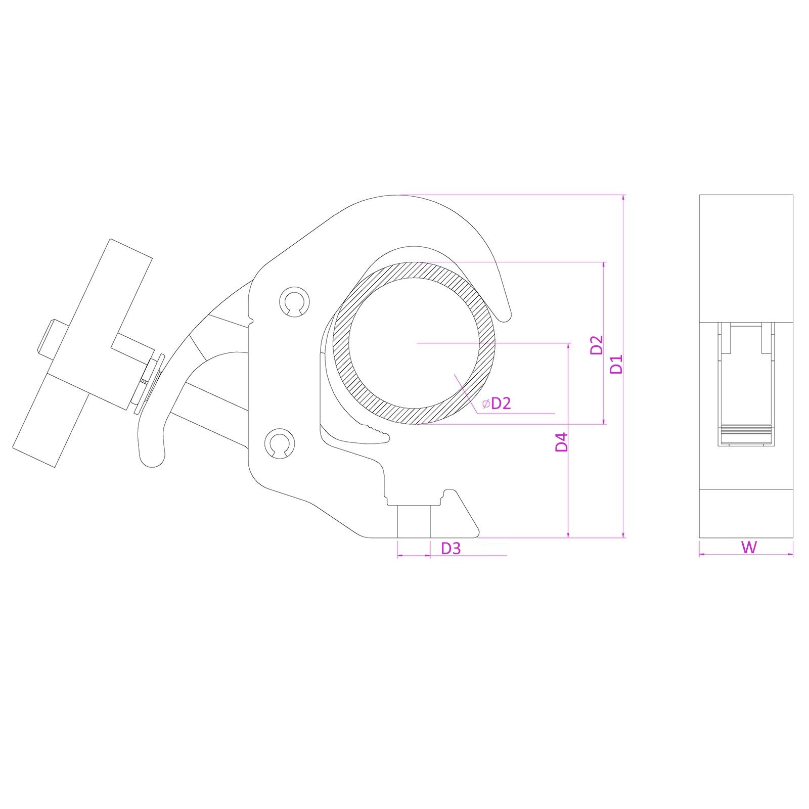 BC50-250T Quick Trigger Clamp Self Lock 250kg Alu
