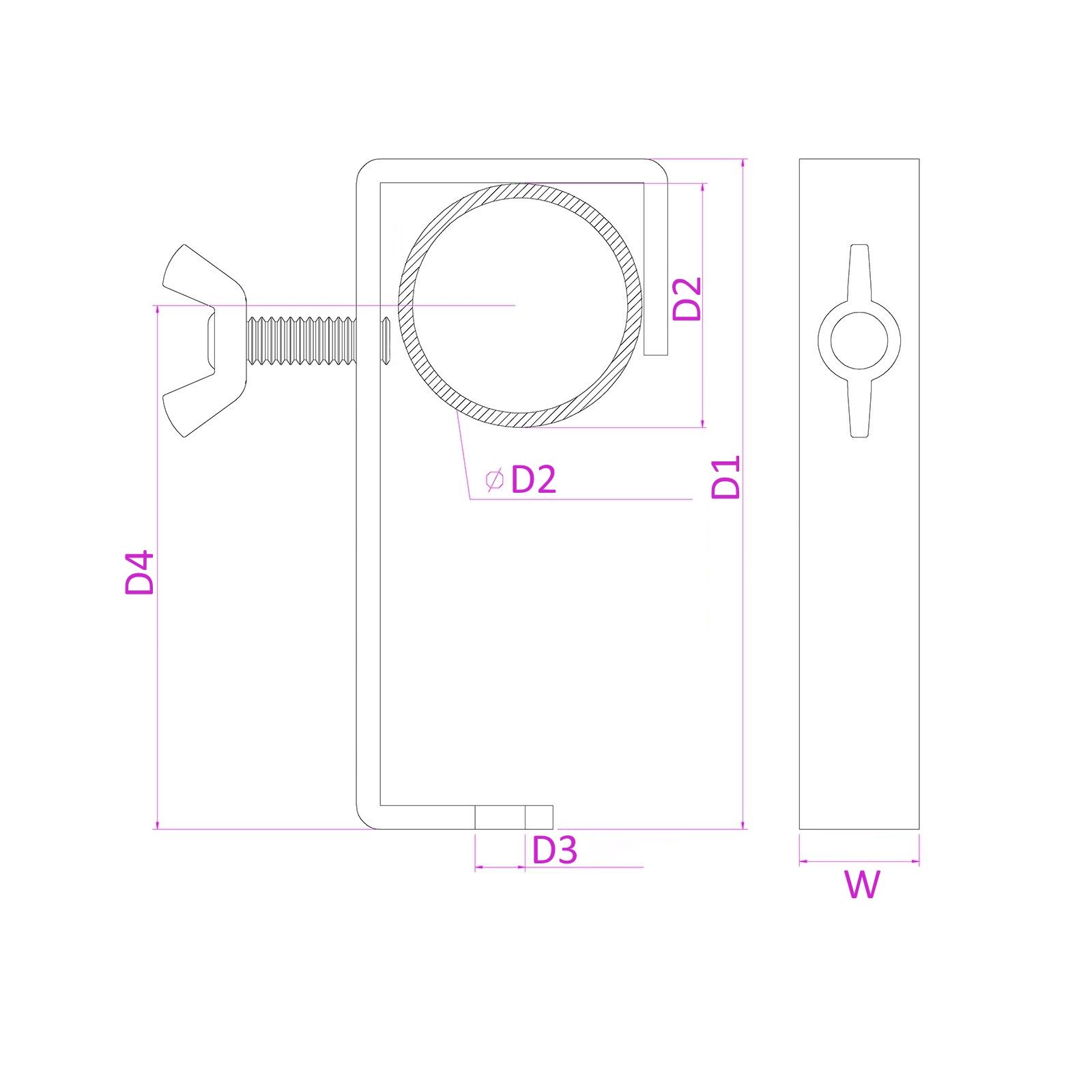CC50B Clamp 50mm 30kg for Lighteffect Black