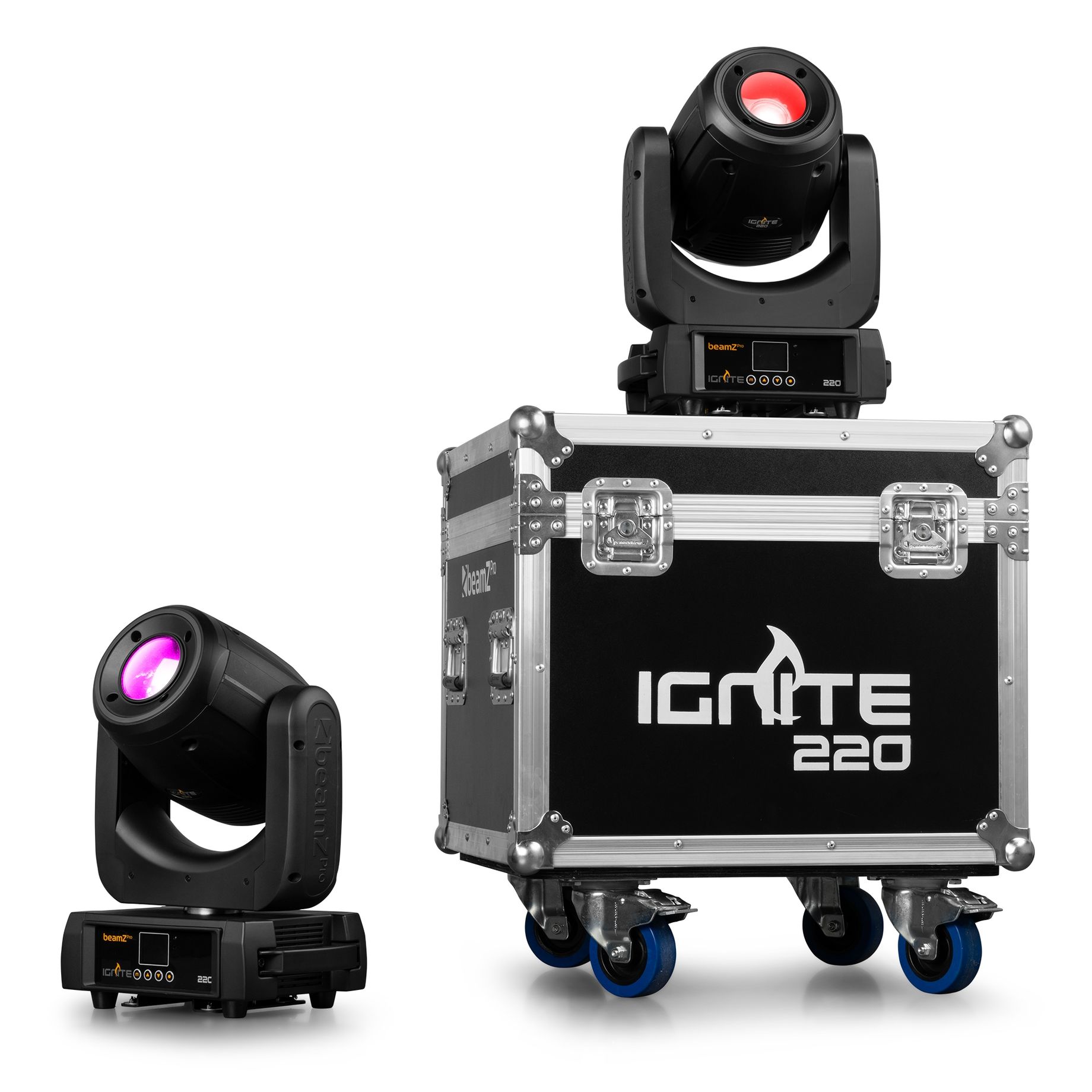 IGNITE220 LED Spot Moving Head 2pcs in Flightcase