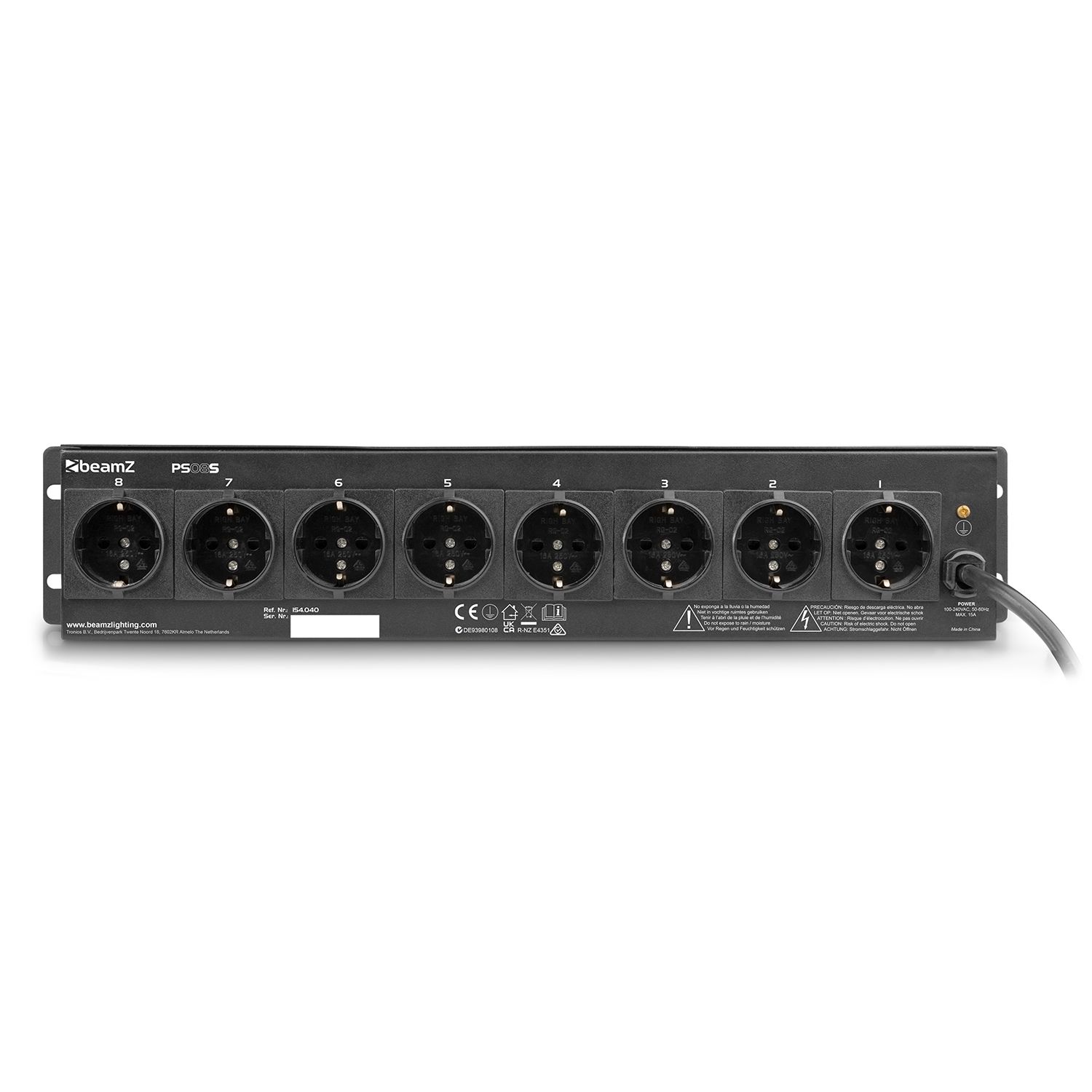 PS08S Switch Panel 8-Channel Schuko Sockets