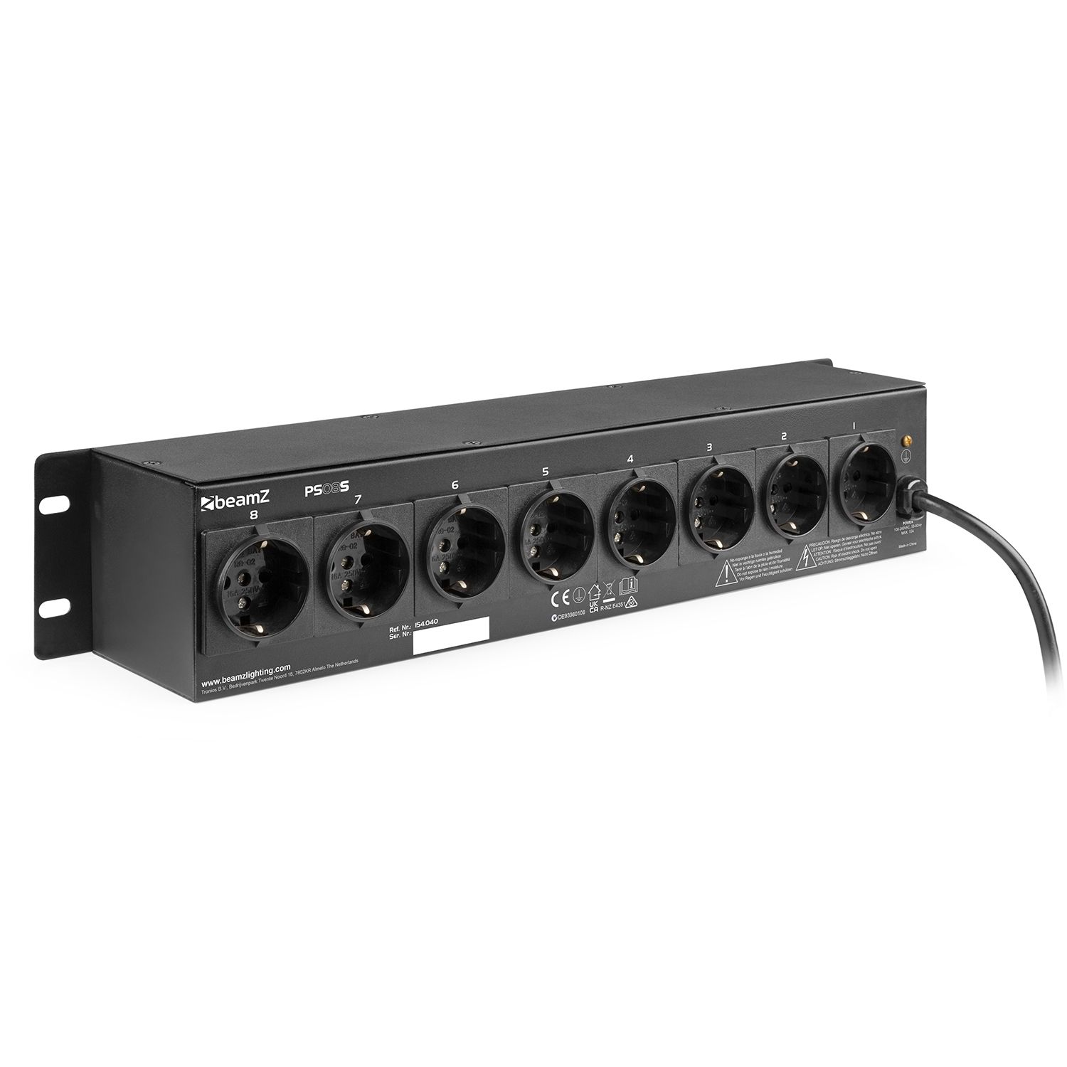 PS08S Switch Panel 8-Channel Schuko Sockets