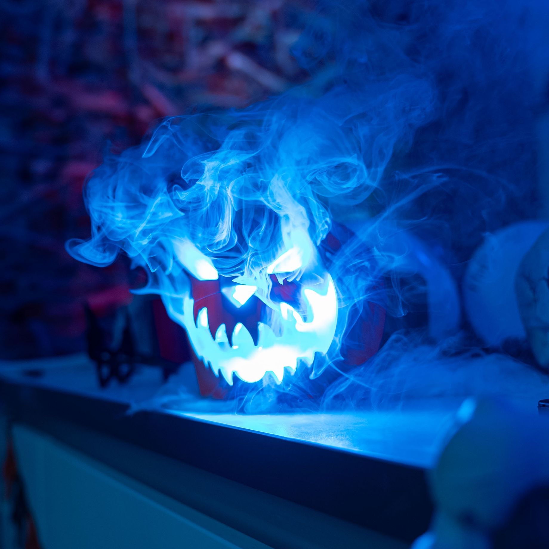 Pumpkin Head with Smoke Machine