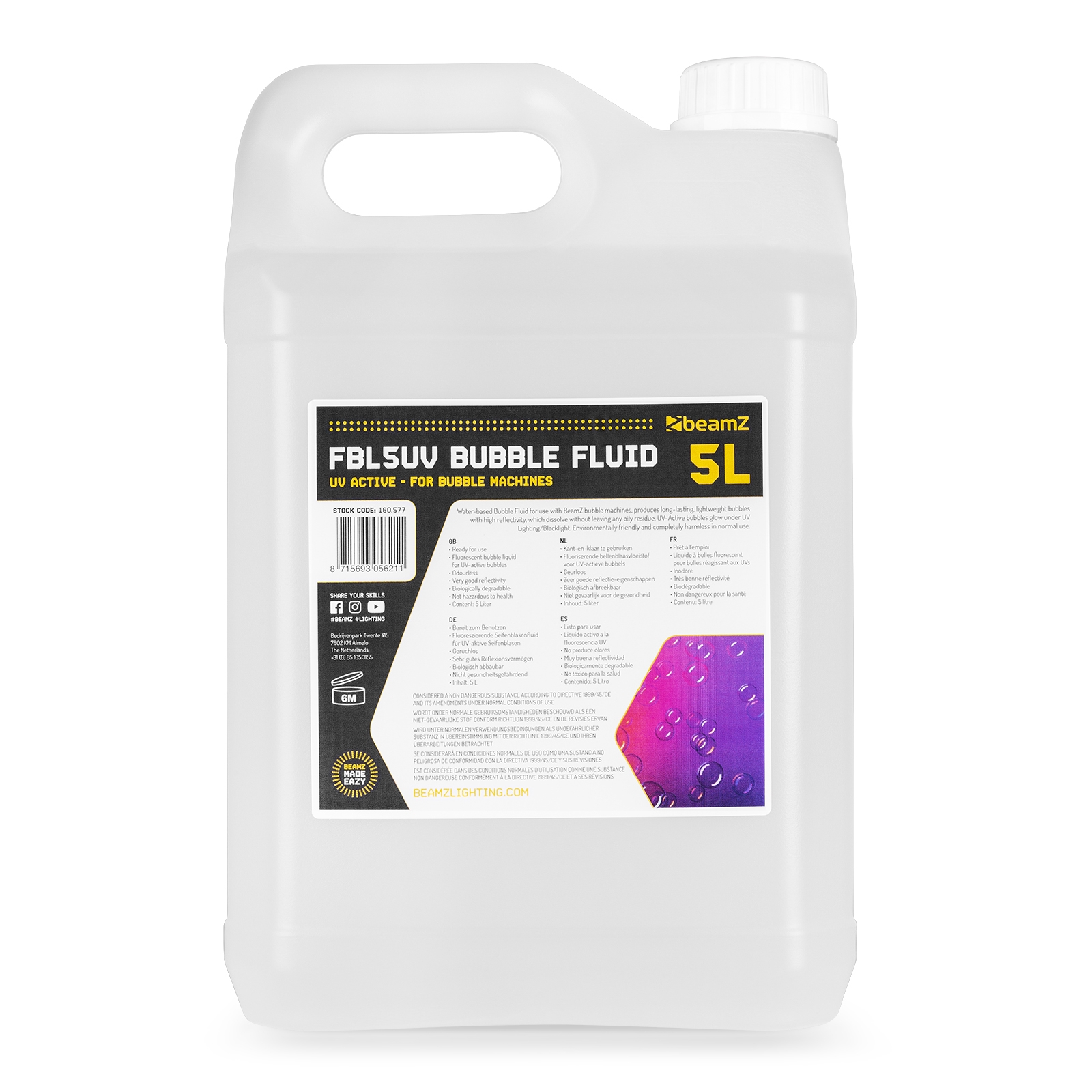 FBL5UV Bubble Fluid 5L UV-Active