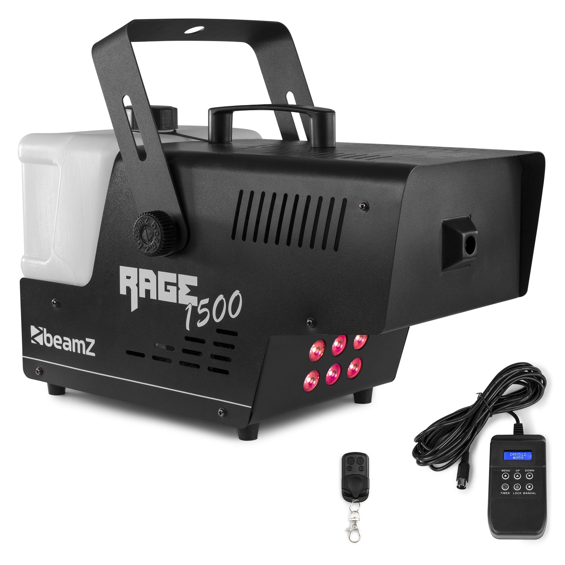 Rage 1500LED Smoke Machine with Timer Controller