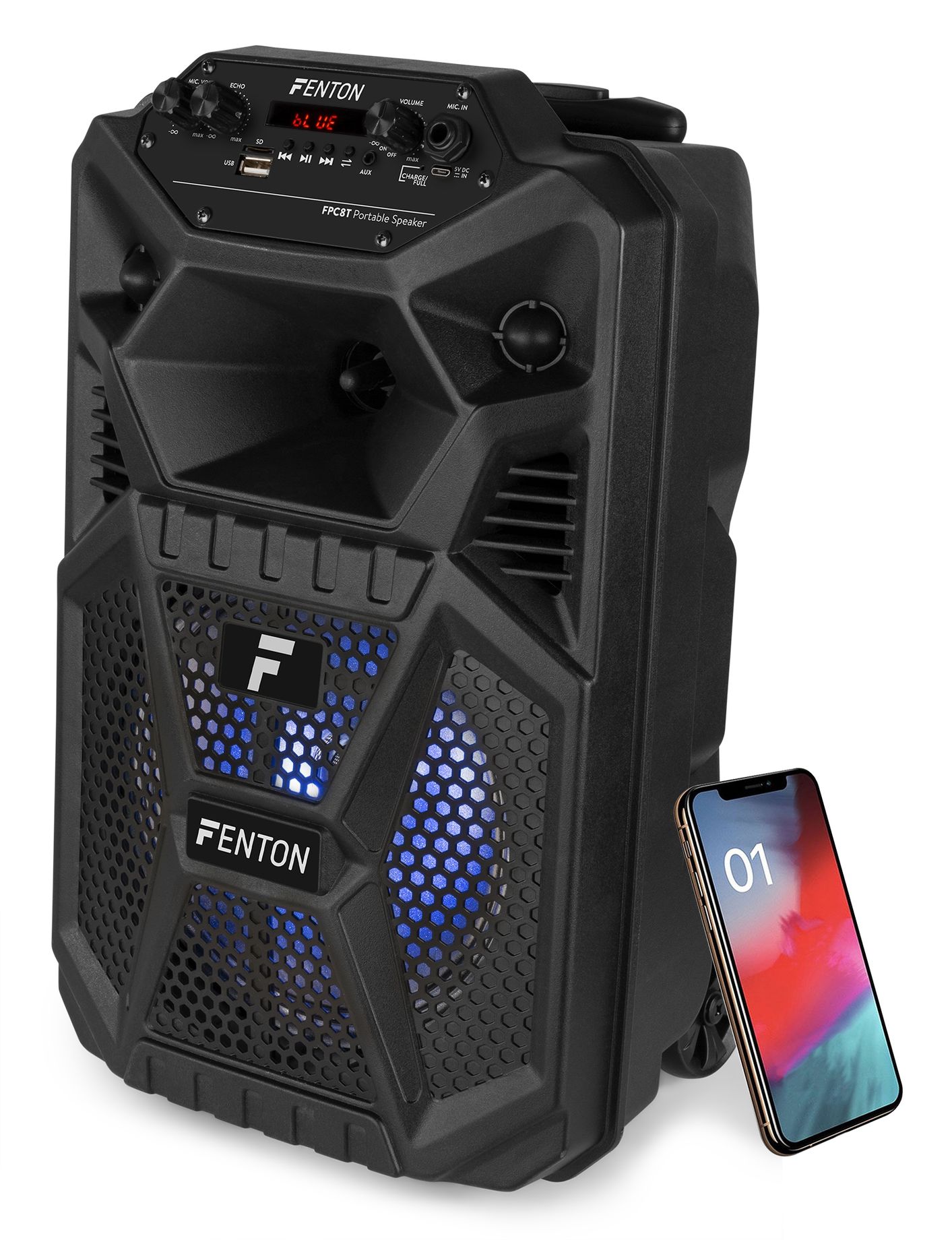 FPC8T Portable Party Speaker Rechargeable 8” with Trolley