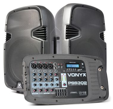 PSS302 Portable Sound Set 10" SD/USB/MP3/BT with Stands