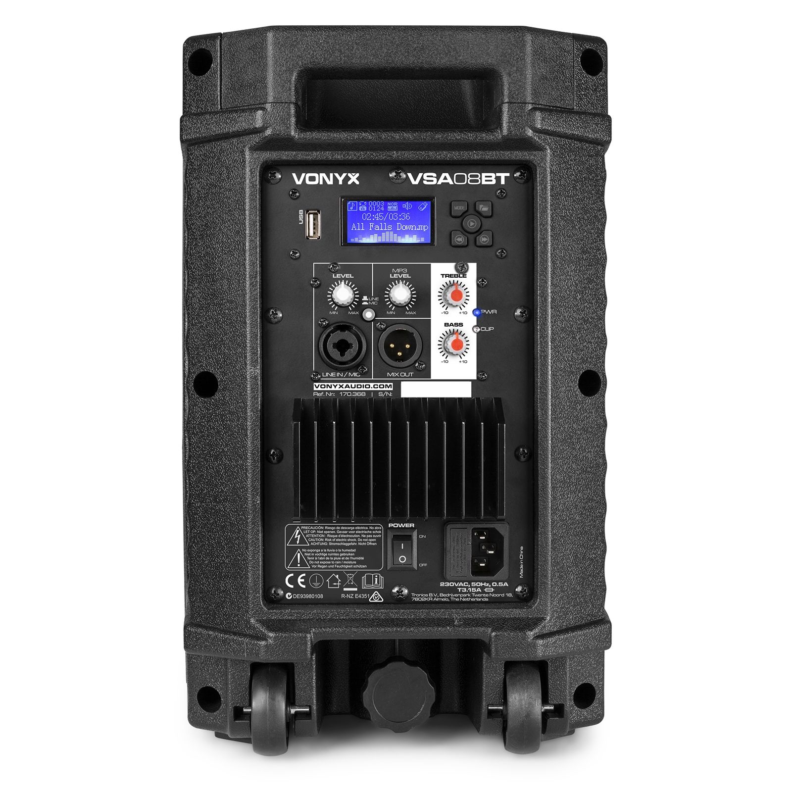 VSA08BT Bi-Amplified Active Speaker 8" 250W BT/MP3
