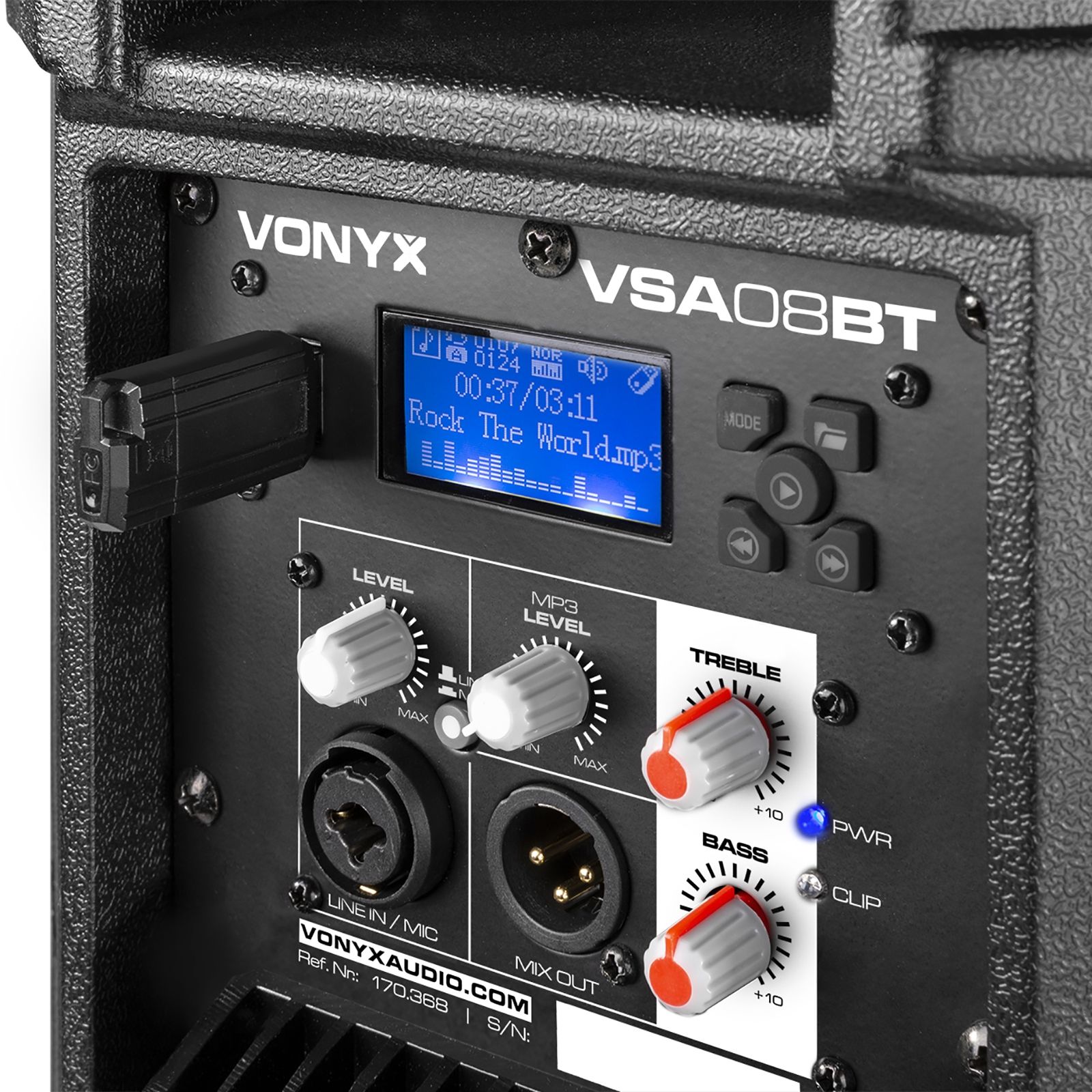 VSA08BT Bi-Amplified Active Speaker 8" 250W BT/MP3