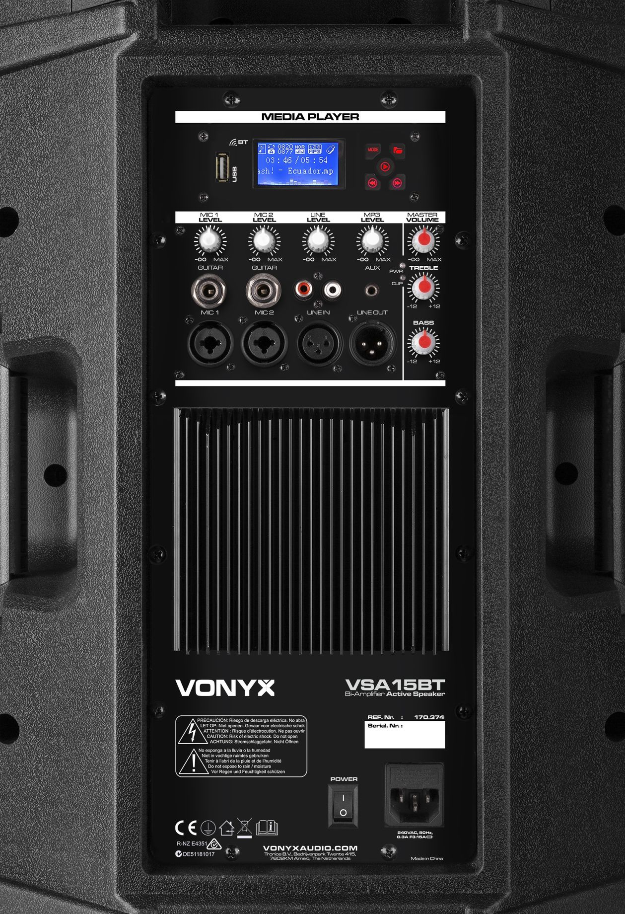 VSA15BT Bi-Amplified Active Speaker 15" 1000W BT/MP3