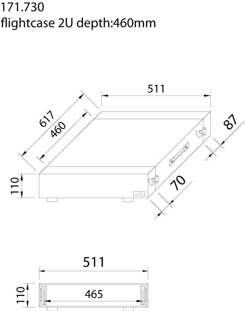 PD-F2U 19" Flightcase 2U