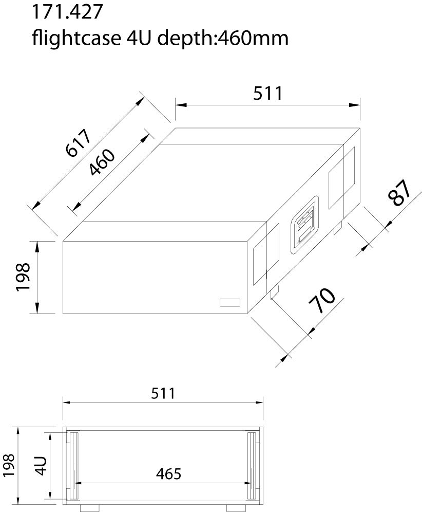 Flightcase 19" 4U