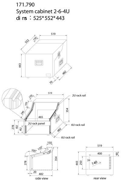 PD-F 4U - 6U - 2U  DJ System Cabinet 19"