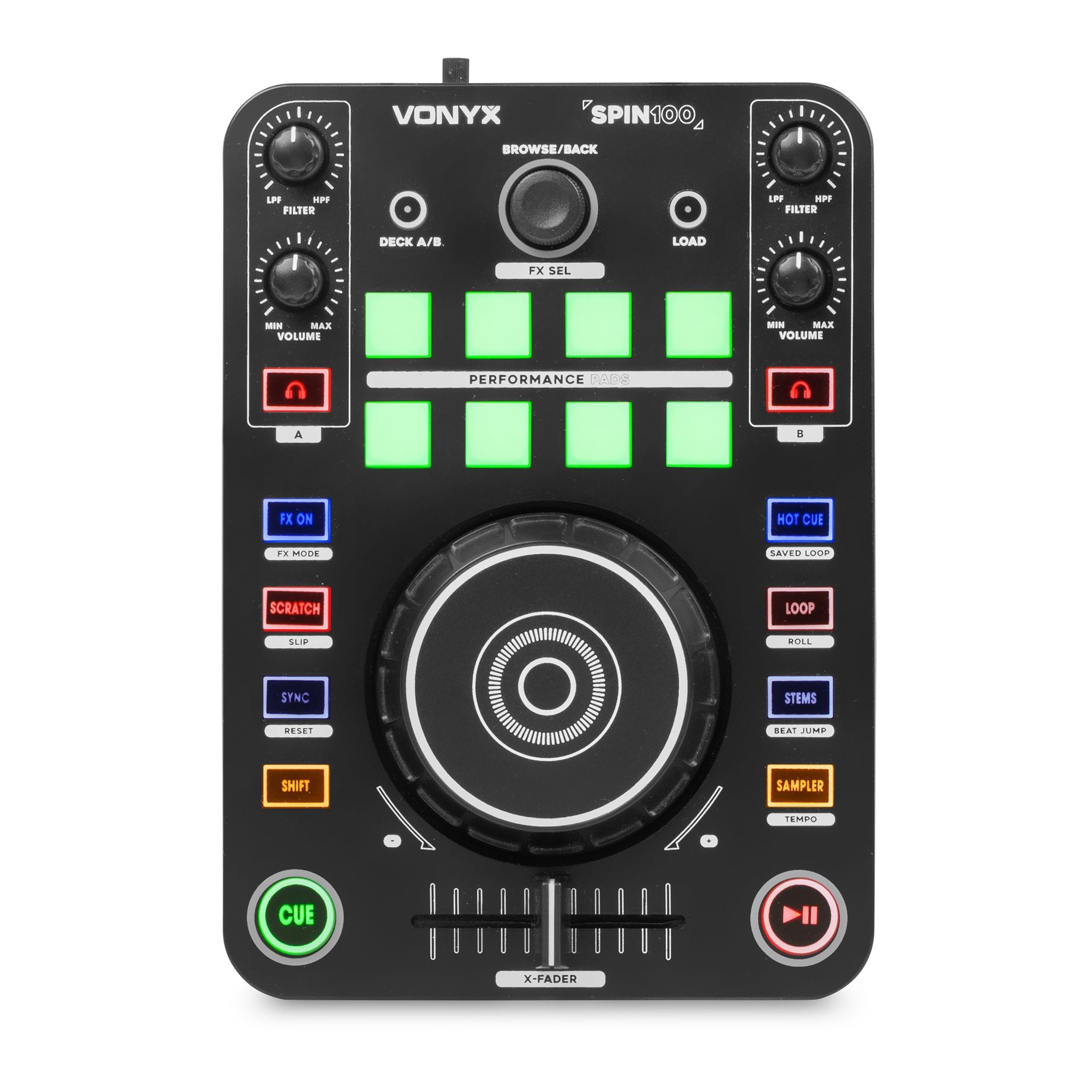Spin100 DJ Midi Controller Virtual DJ