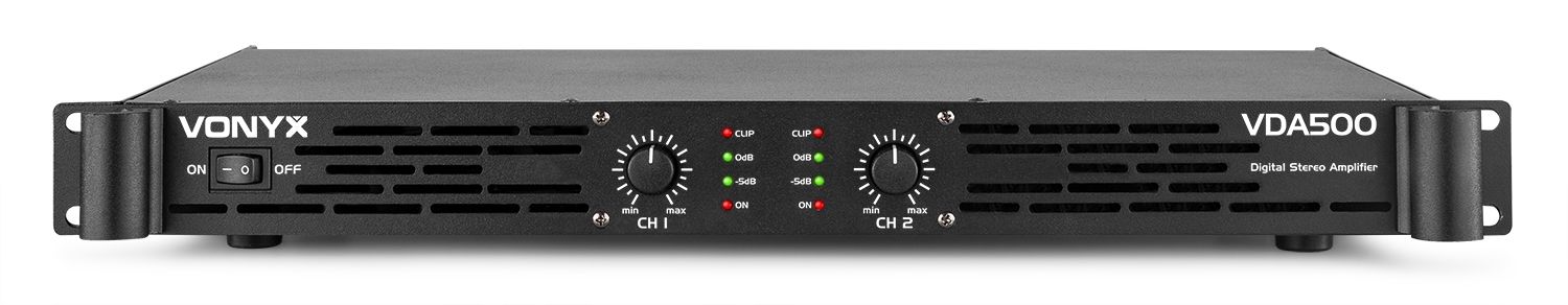 VDA500 PA Amplifier 1U 2x 250W