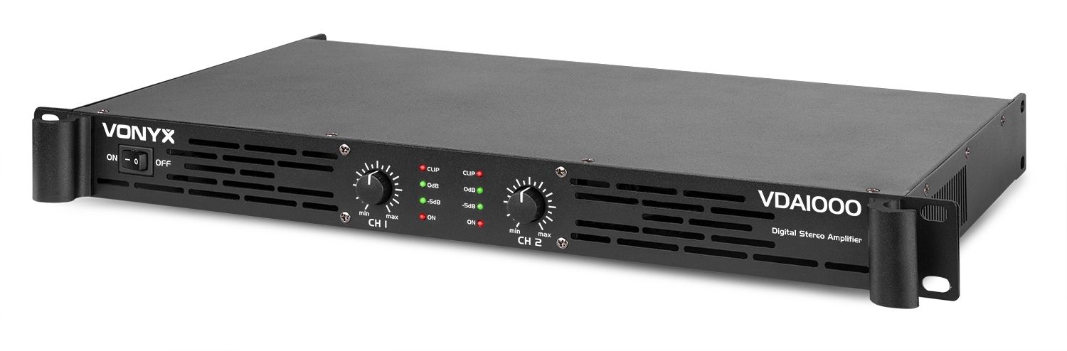 VDA1000 PA Amplifier 1U 2x 500W