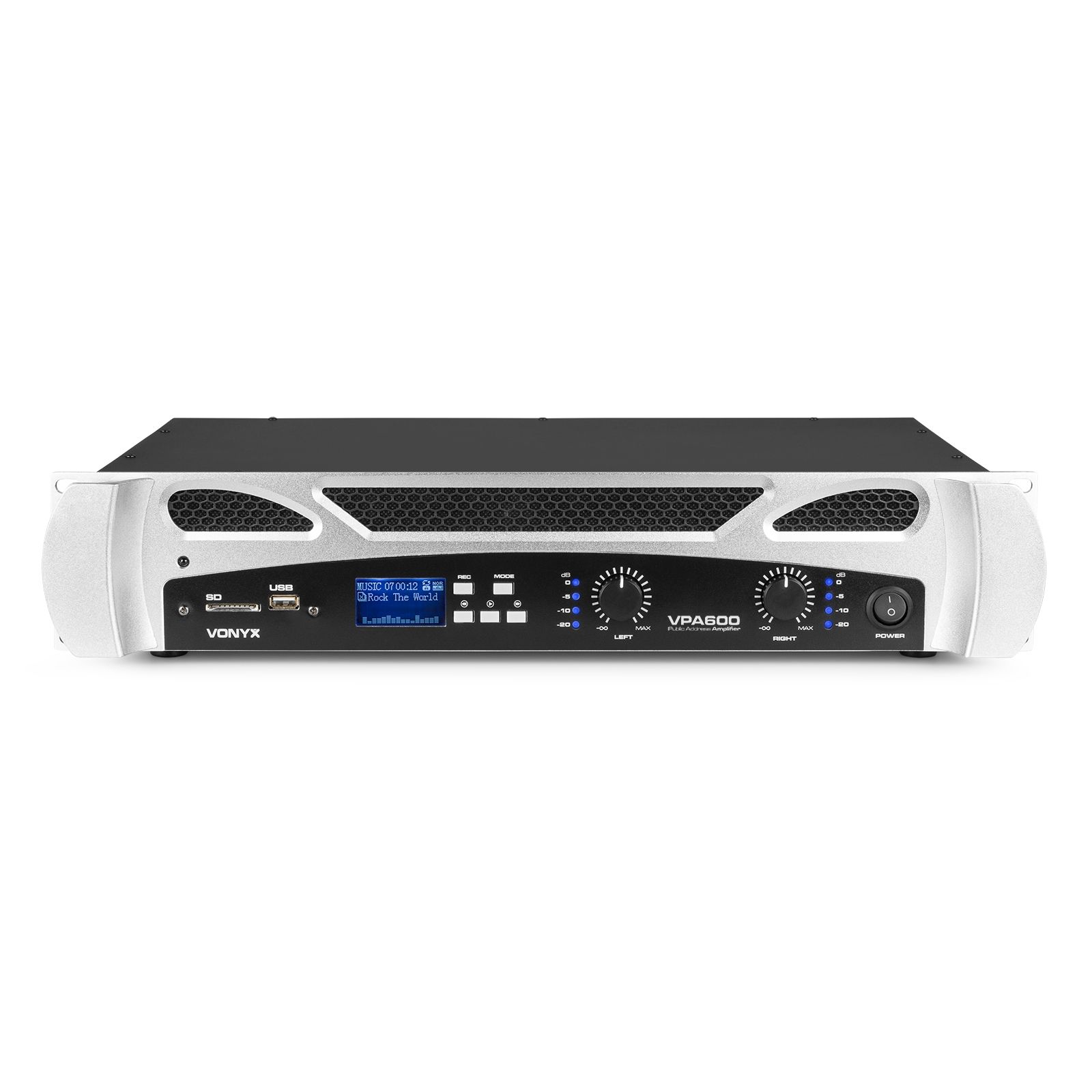 VPA600 PA Amplifier 2x 300W Media Player with BT