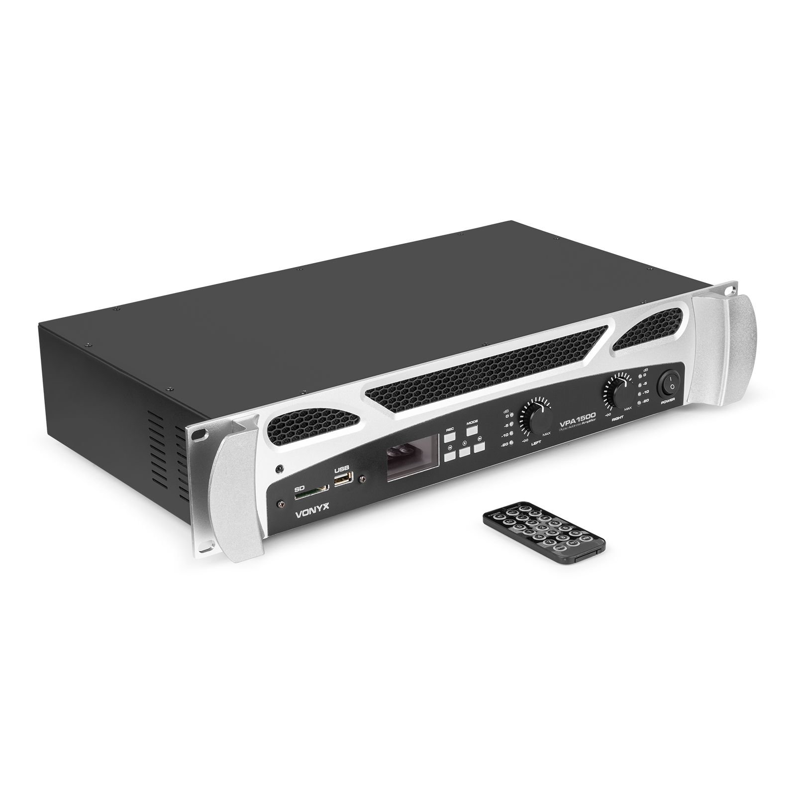 VPA1500 PA Amplifier 2x 750W Media Player with BT