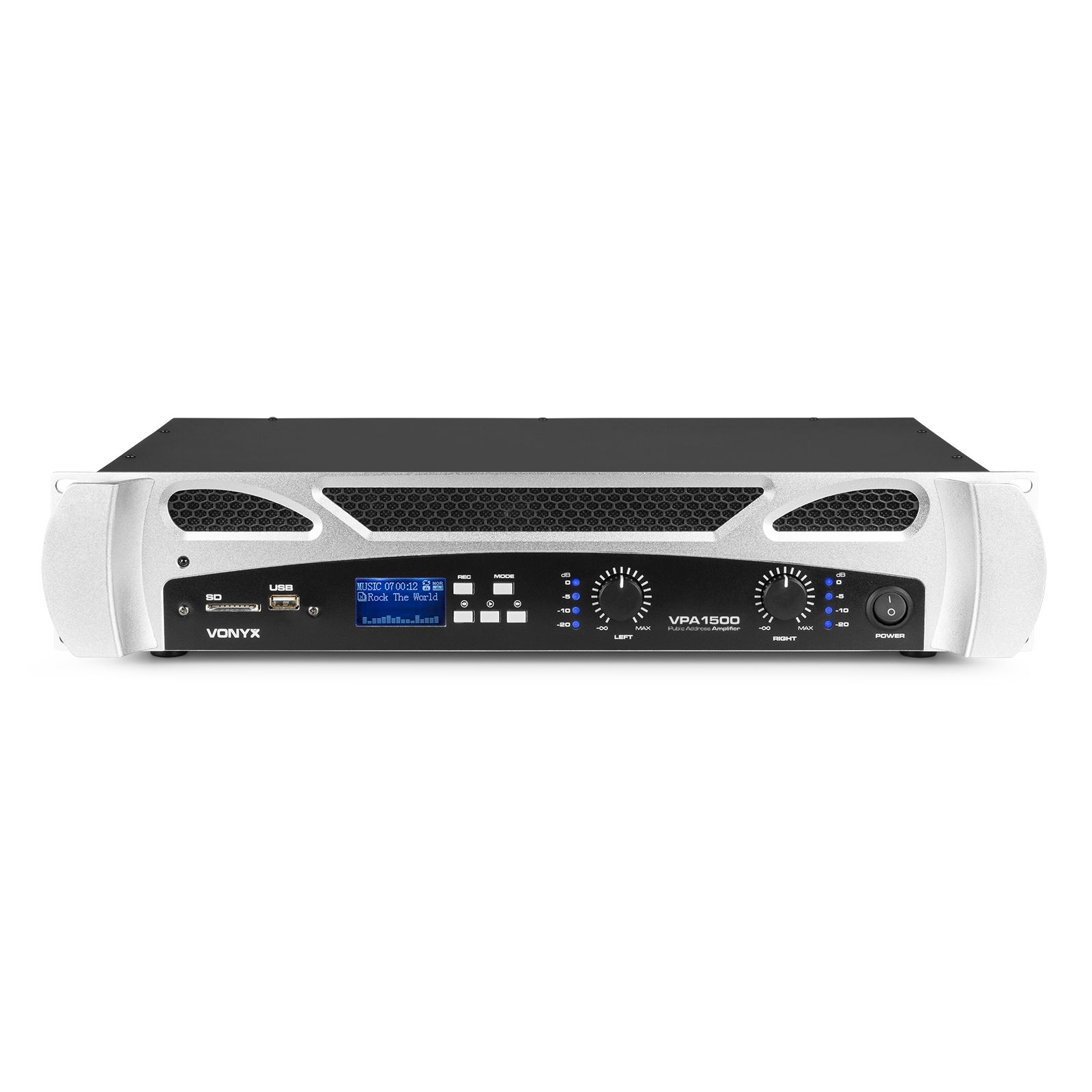 VPA1500 PA Amplifier 2x 750W Media Player with BT