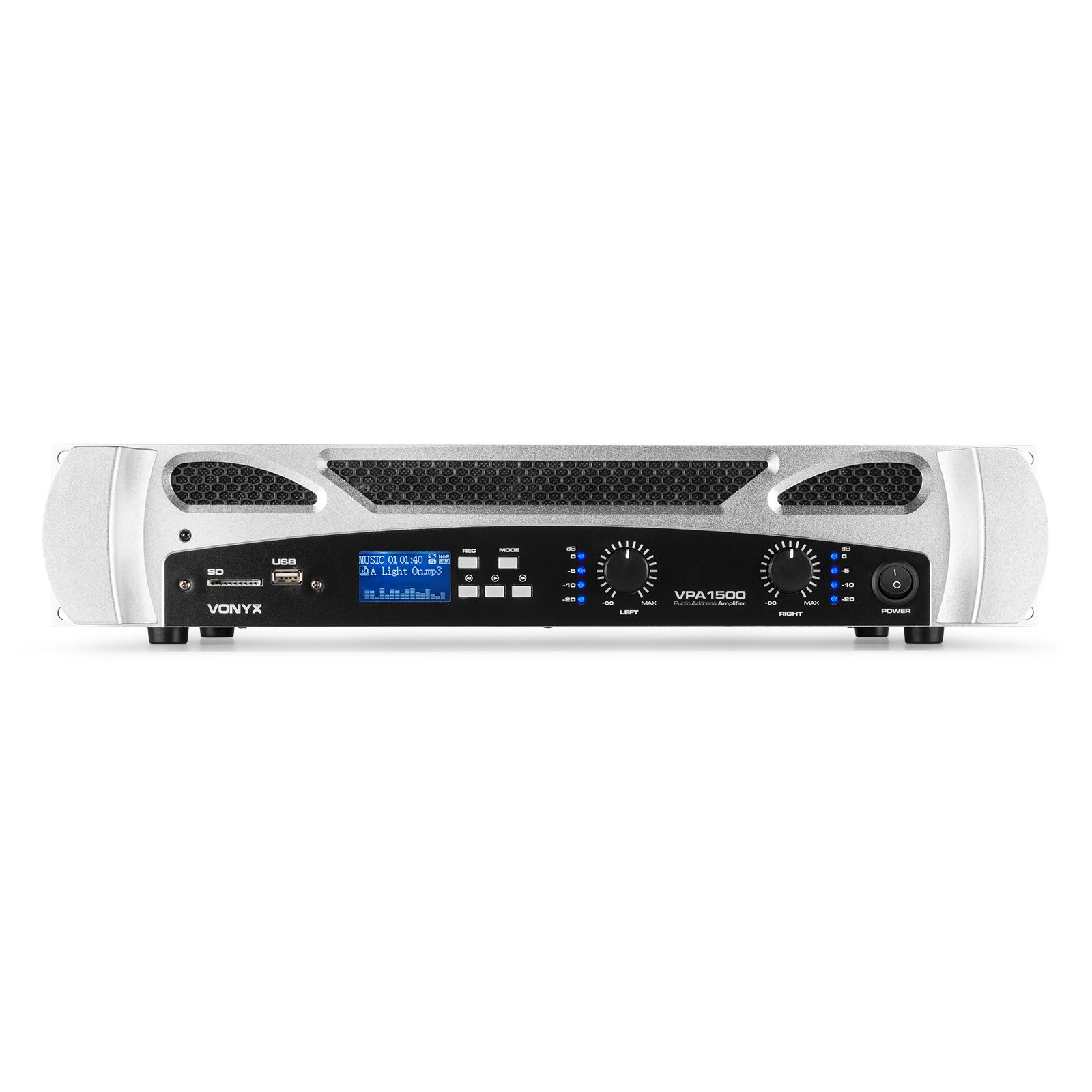 VPA1500 PA Amplifier 2x 750W Media Player with BT