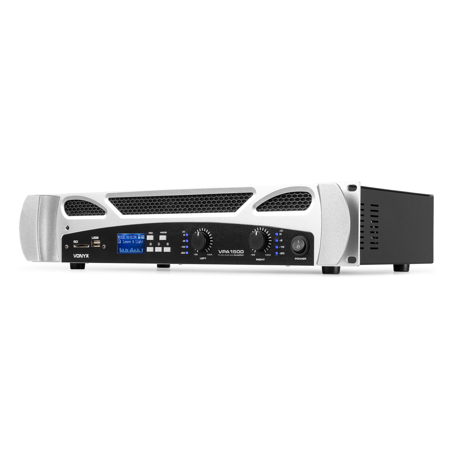 VPA1500 PA Amplifier 2x 750W Media Player with BT