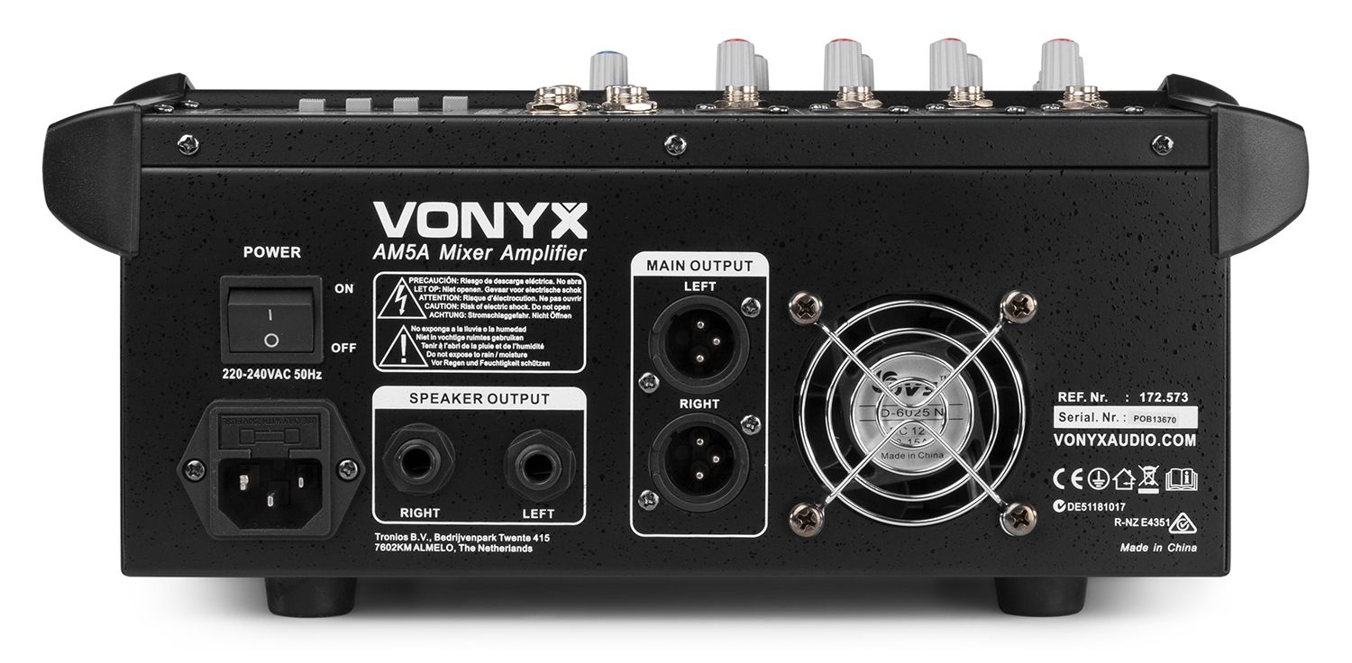 AM5A 5-Channel Mixer with Amplifier DSP/BT/SD/USB/MP3