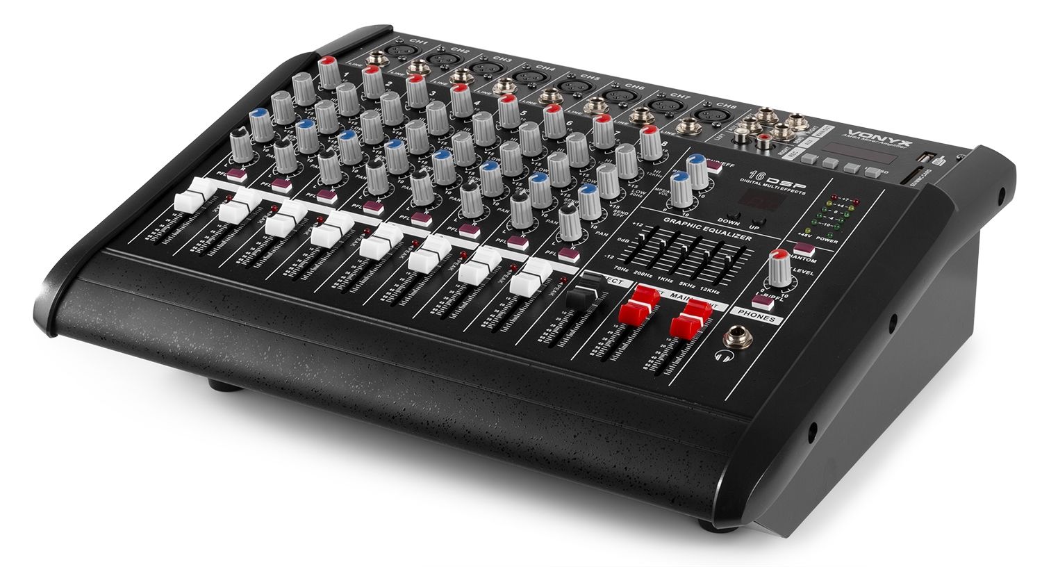 AM8A 8-Channel Mixer with Amplifier DSP/BT/SD/USB/MP3