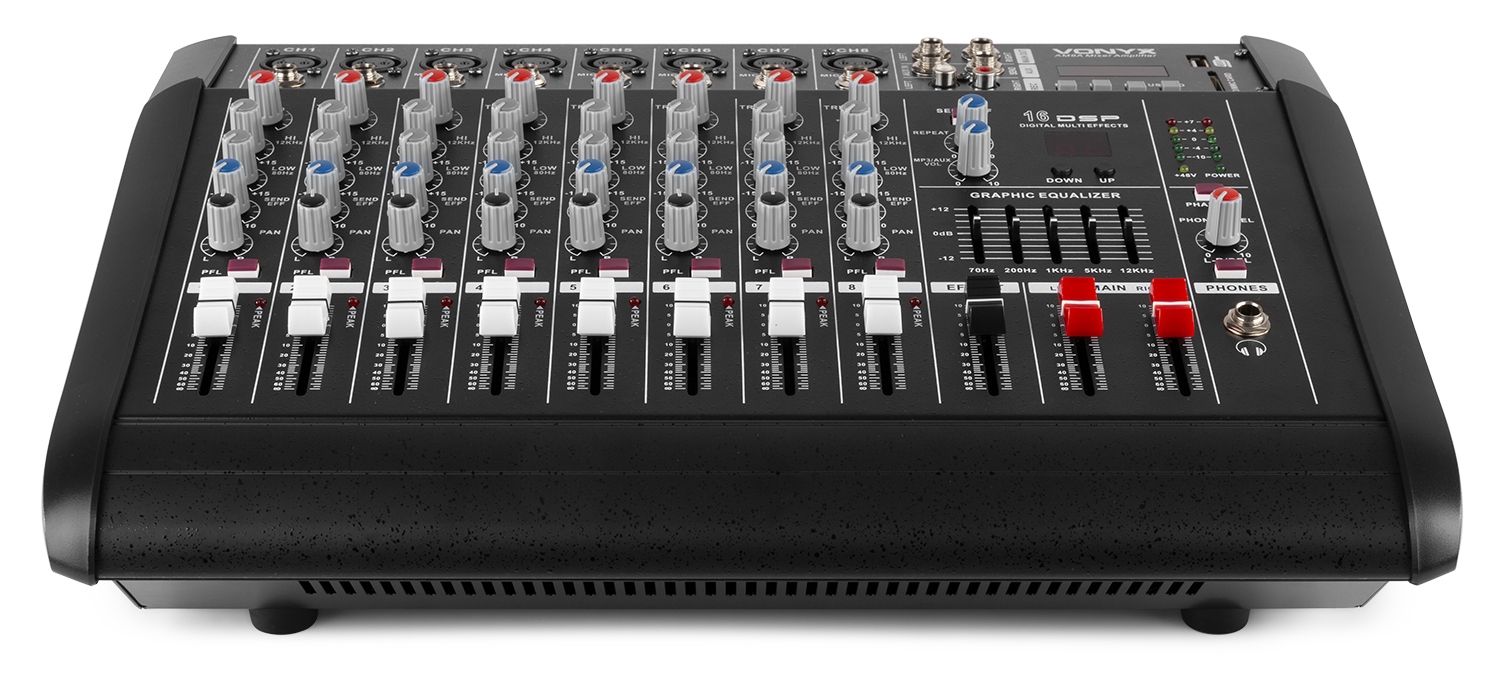 AM8A 8-Channel Mixer with Amplifier DSP/BT/SD/USB/MP3