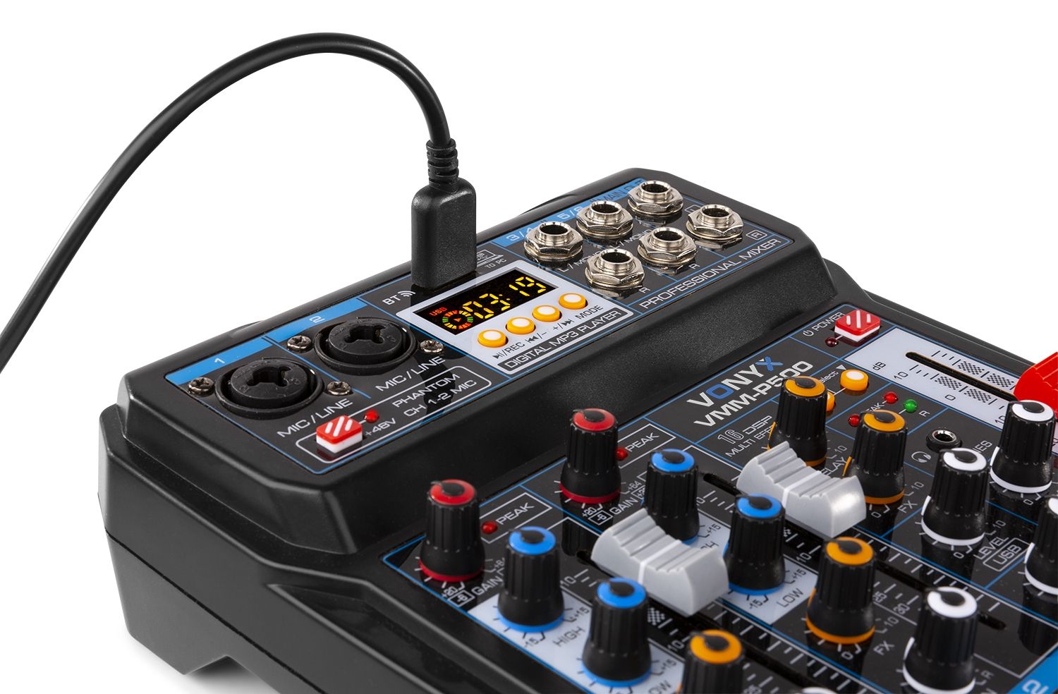 VMM-P500 4-Channel Music Mixer with DSP/USB and MP3/BT