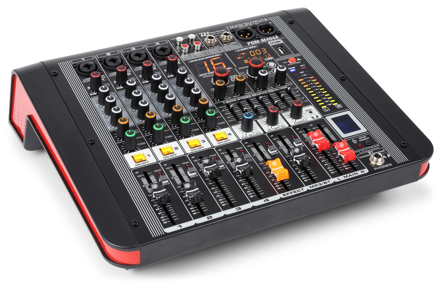PDM-M404A 4-Channel Music Mixer with Amplifier