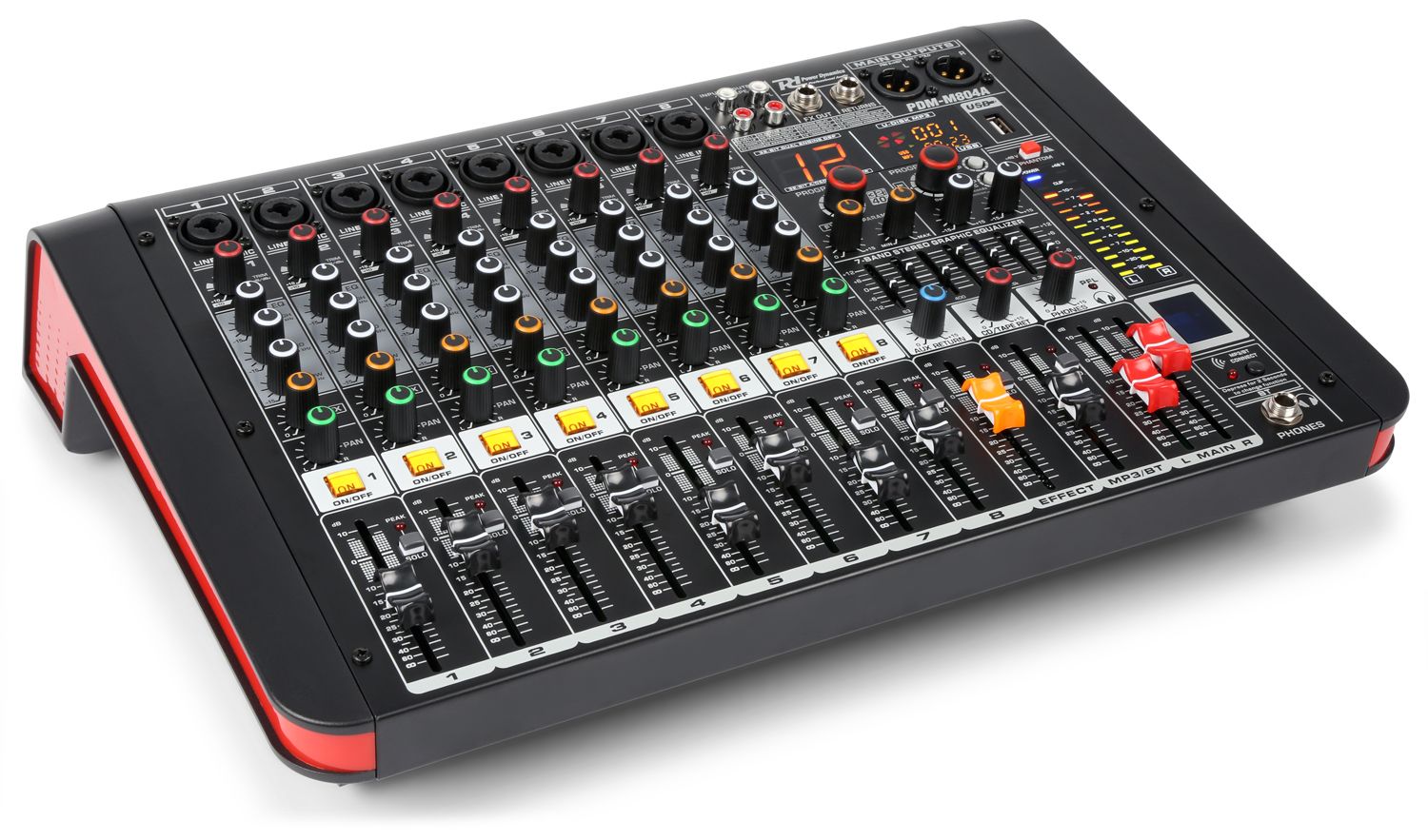 PDM-M804A 8-Channel Music Mixer with Amplifier